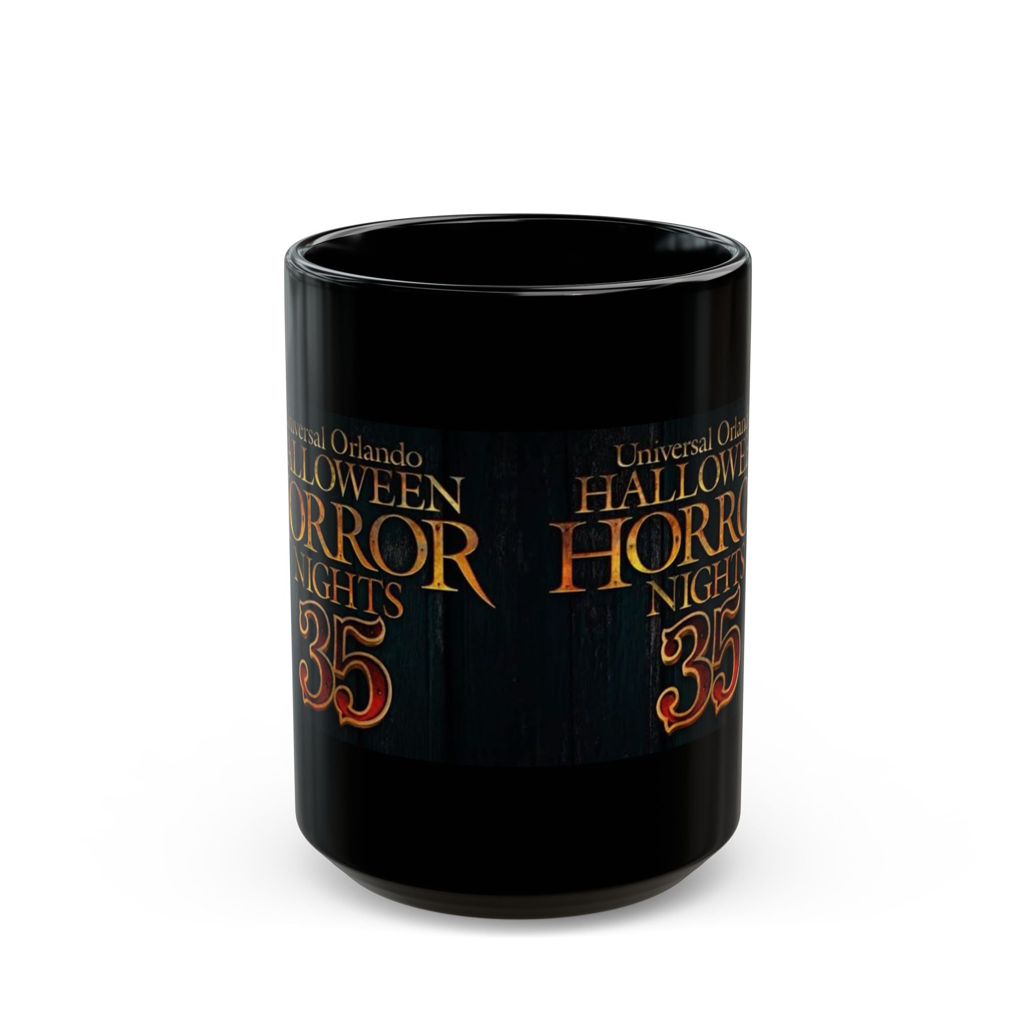 Halloween Horror Nights 35 Black Coffee Mug — Universal Orlando Souvenir (11oz & 15oz)