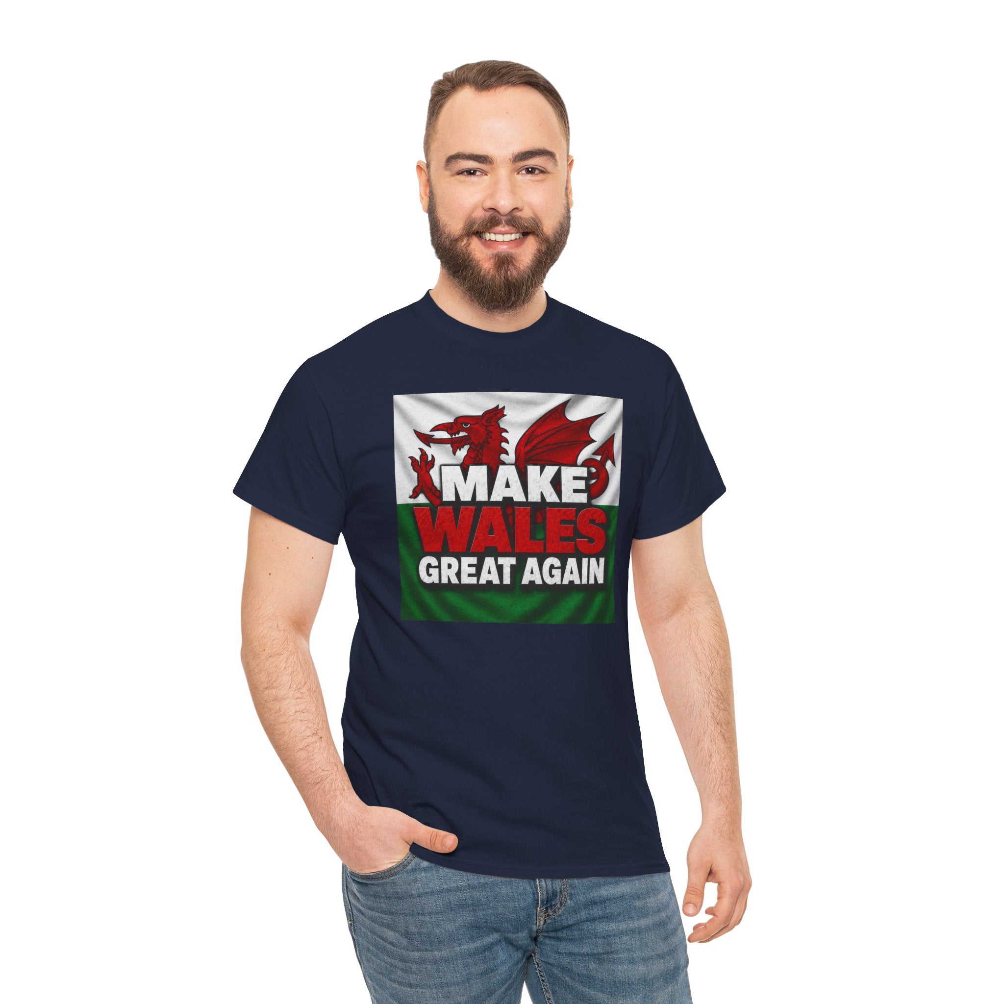 Make Wales Great Again T-Shirt — Welsh Flag Dragon Political Slogan Tee