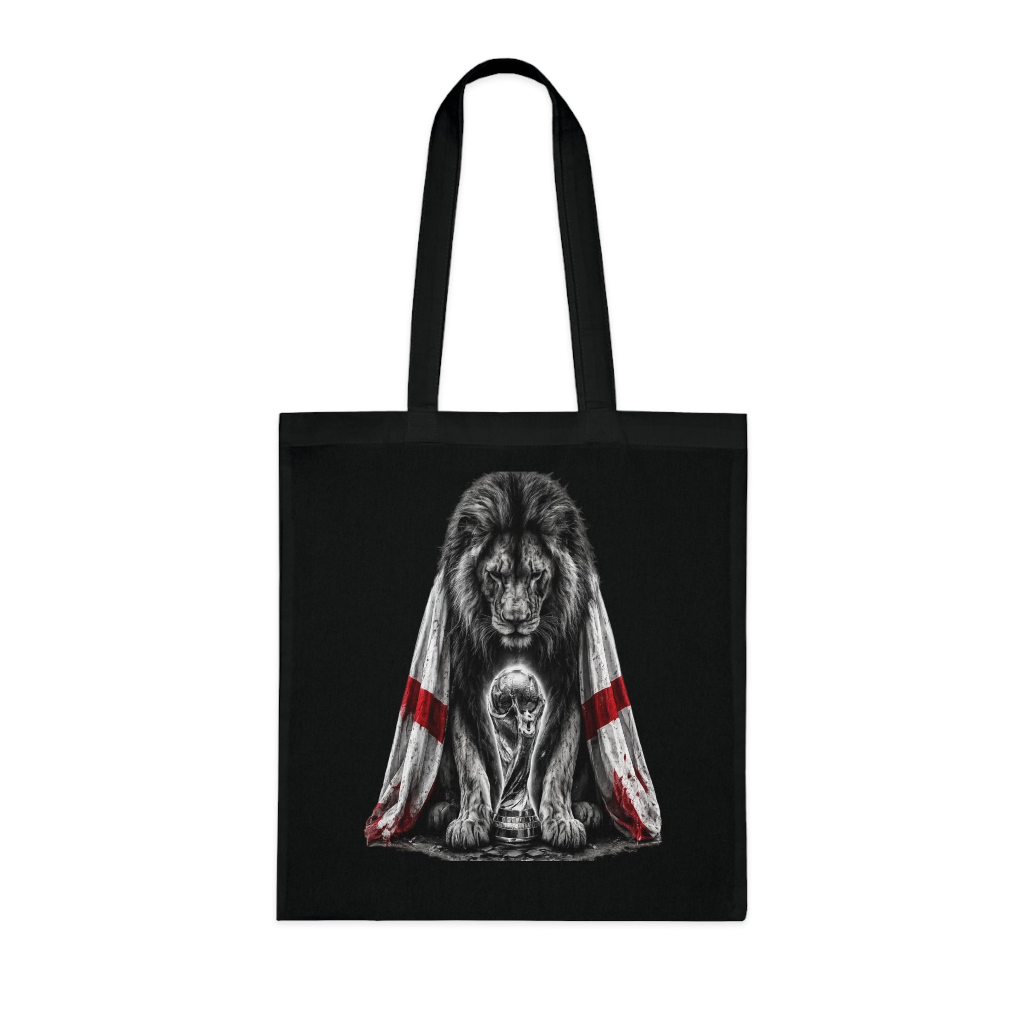 England Lion Tote Bag – Protective Lion Illustration Cotton Tote