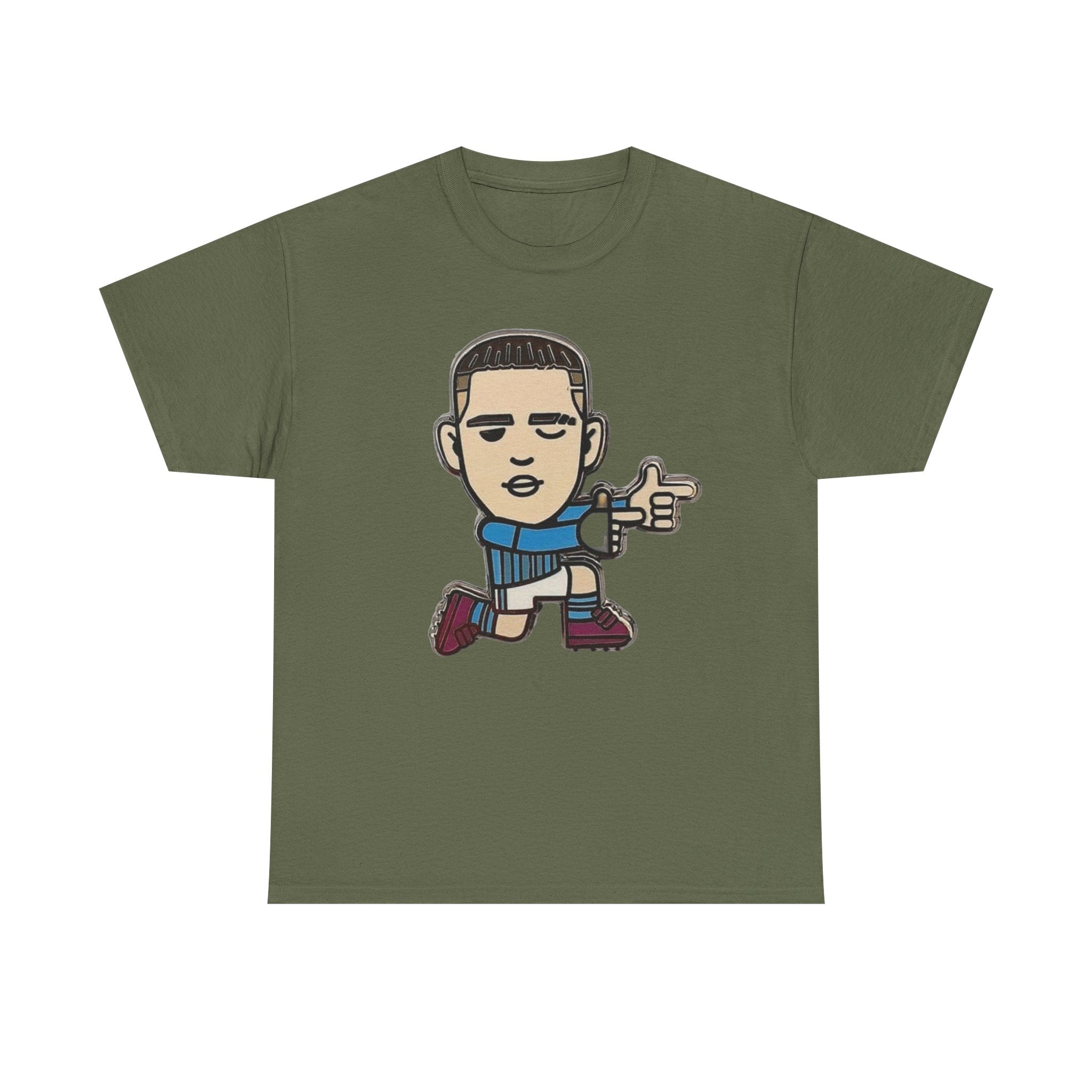 Phil Foden Cartoon Dance Pose Tee - Funky Character Graphic T-Shirt