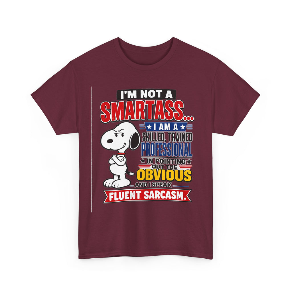 Sarcastic Snoopy Tee — "I’m Not a Smartass... I Speak Fluent Sarcasm" Graphic T-Shirt