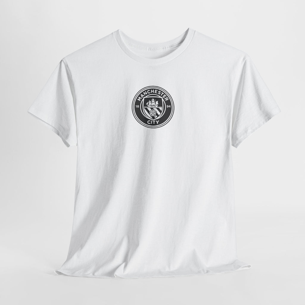 Man City Unofficial T-Shirt — Vintage Crest Logo Tee (Small Chest Emblem)