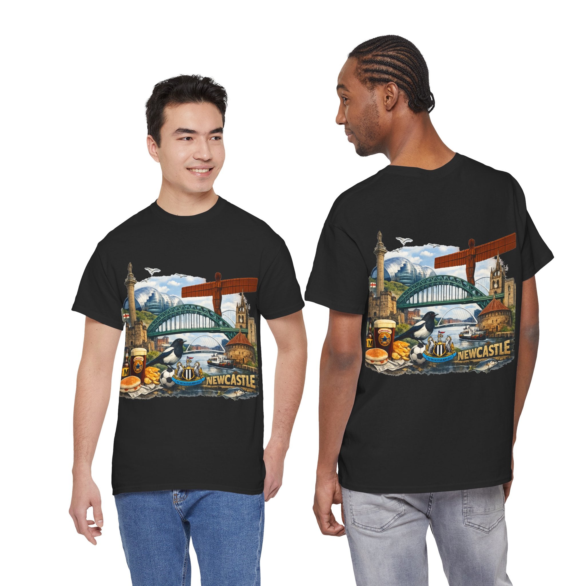 Newcastle Upon Tyne Landmark Tee — Vintage Cityscape T-Shirt