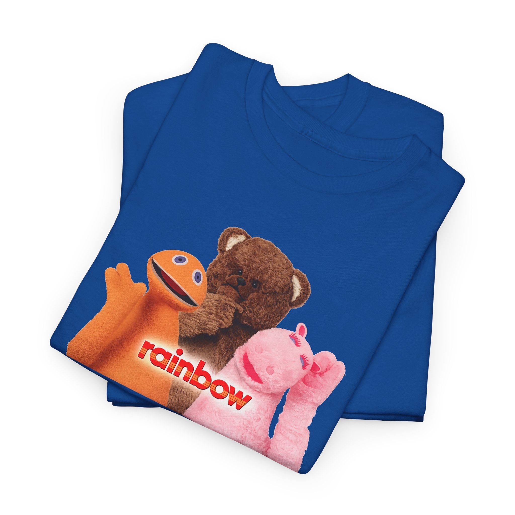 Rainbow Kids TV Zippy, George and Bungle Puppets T-Shirt — Cute Teddy & Hand Puppets Graphic Tee