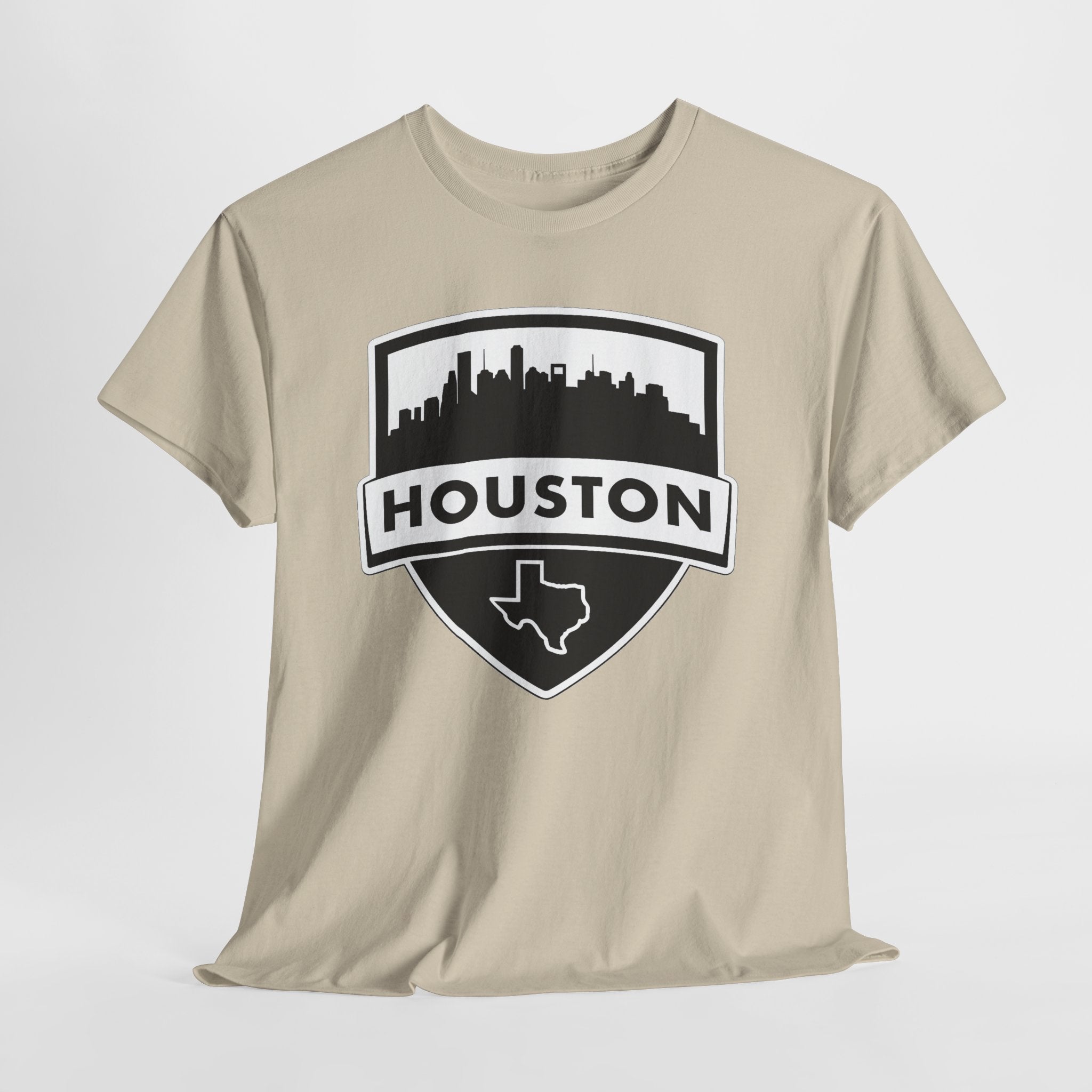 Houston Skyline Shield T-Shirt — Texas Outline City Pride Tee