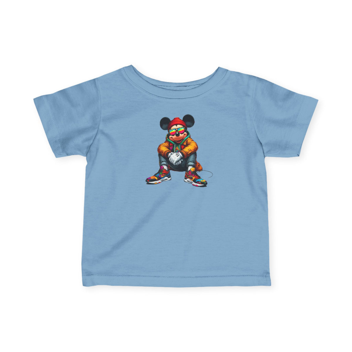 Mickey Mouse Infant Tee — Colorful Cartoon Mouse in Sneakers Baby Shirt