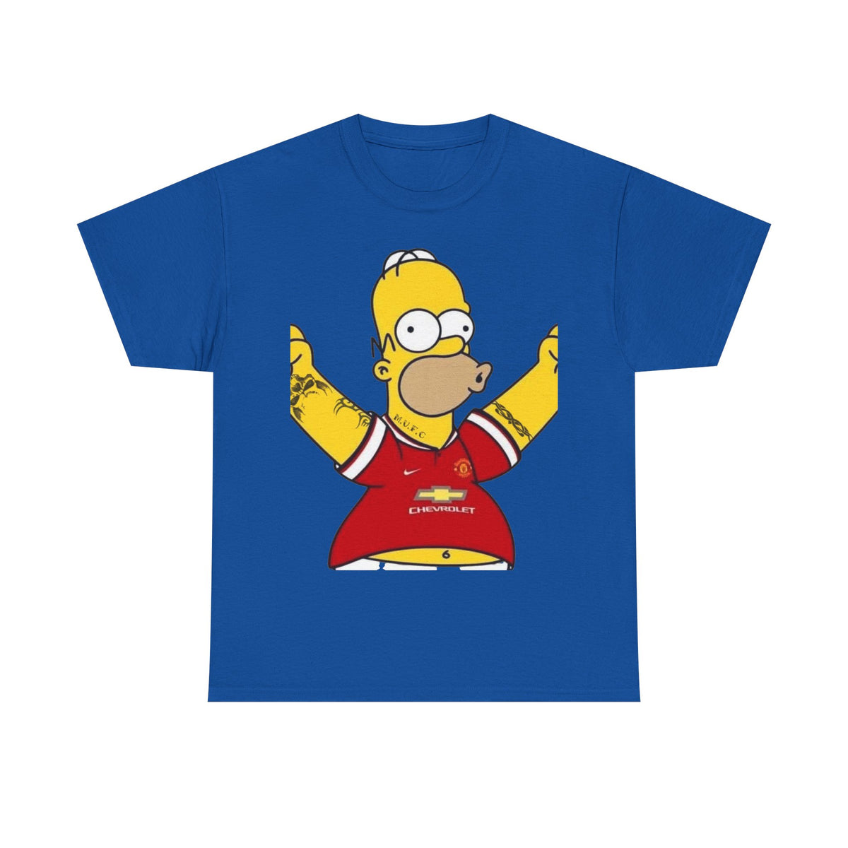 Homer Simpson Manchester Fan T-Shirt — Cartoon Football Supporter Tee