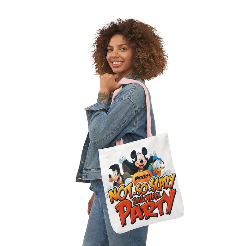 Halloween Party Canvas Tote Bag — "Not-So-Scary Halloween Party" Graphic