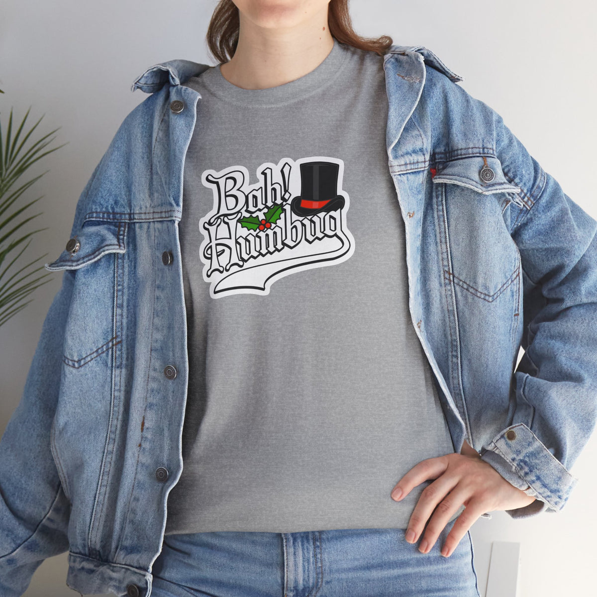 Bah Humbug Christmas Graphic Cotton T-Shirt / Tee