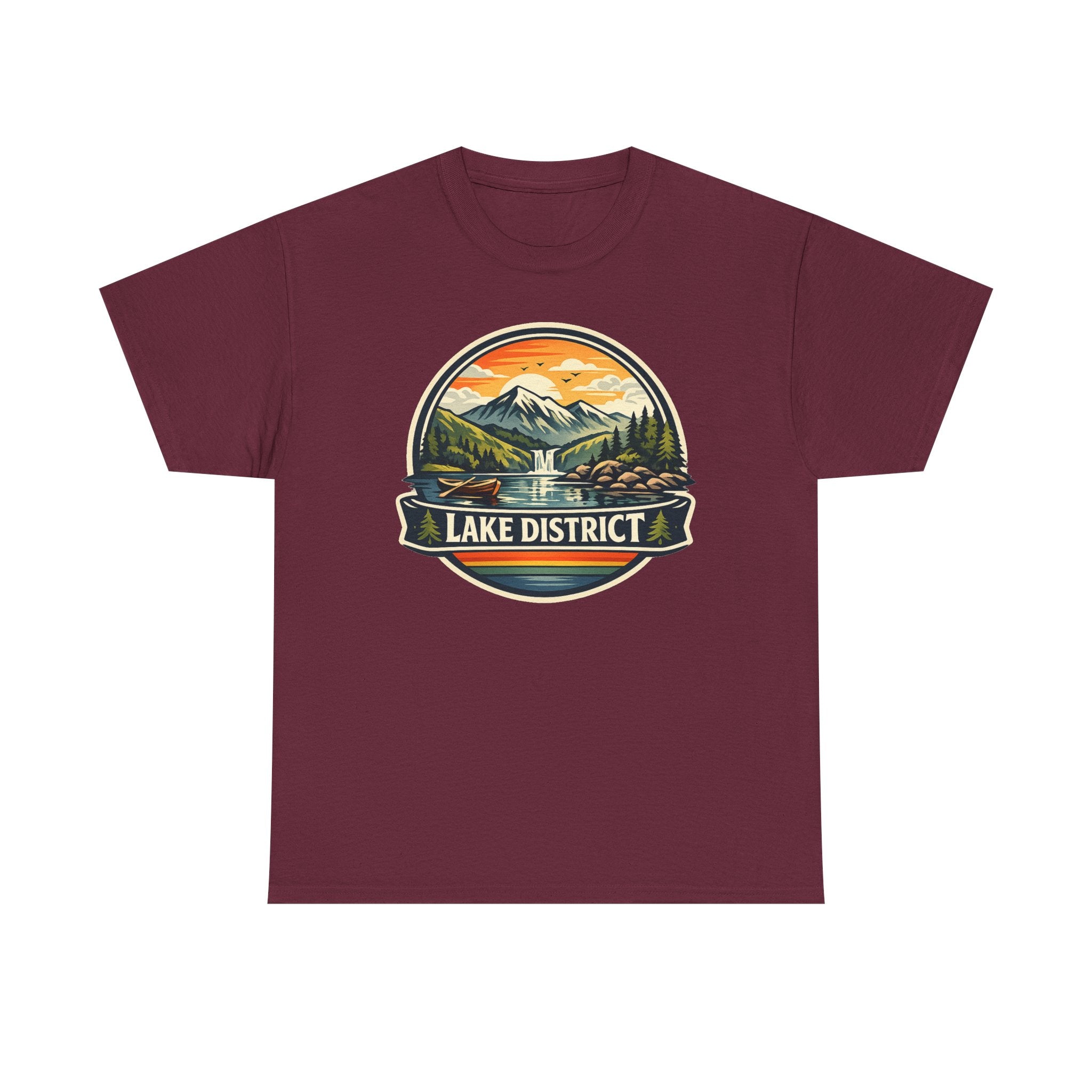 Lake District Graphic Tee — Scenic Mountain & Lake Camping Shirt