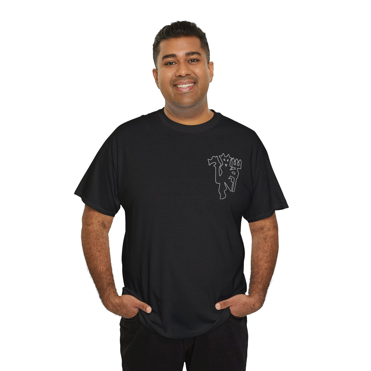 Manchester United Devil Cotton T-Shirt – Retro Trident Football Crest Tee