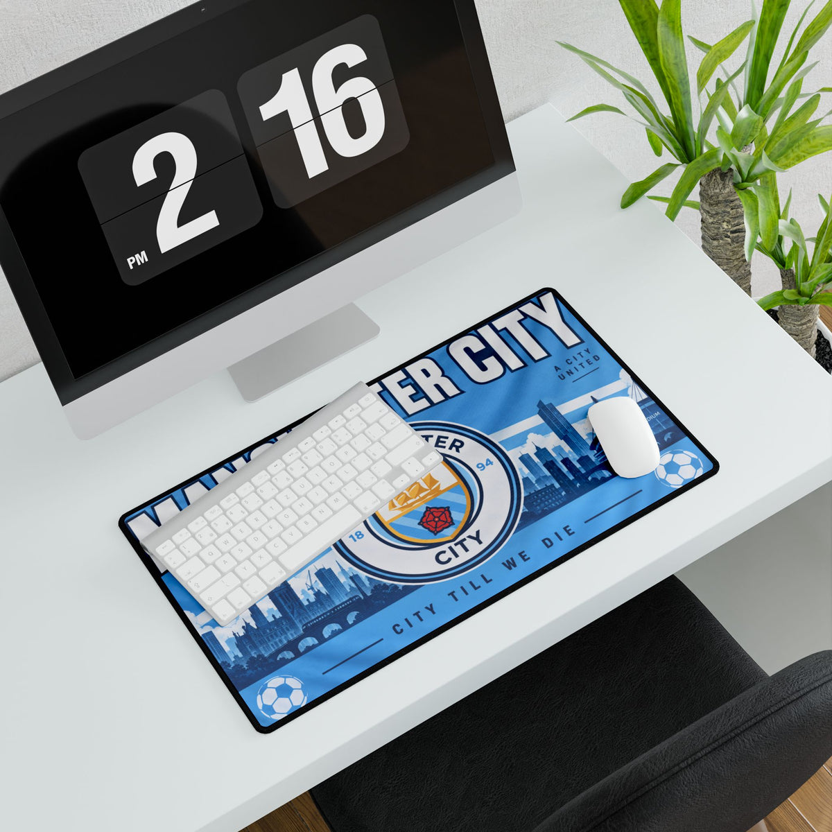 Manchester City Desk Mat — ‘City Till We Die’ Gaming/Office Mouse Pad