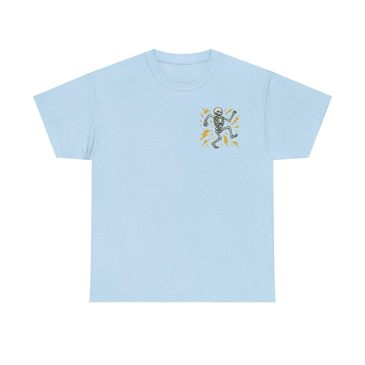 Electrician Skeleton Tee — "I'm an Electrician: If I Dance Without Music, Shut the Main Breaker Off"