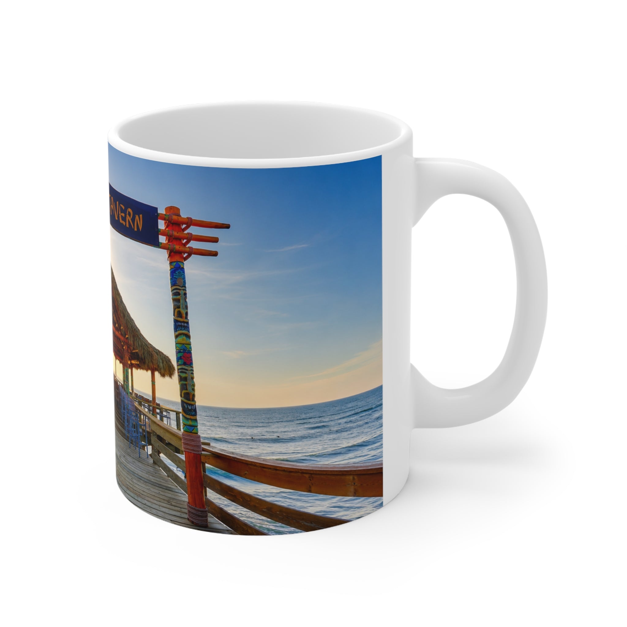 Rikki Tiki Tavern Cocoa Beach Beach Mug — Tropical Tiki Bar Ceramic Coffee Cup (11oz & 15oz)