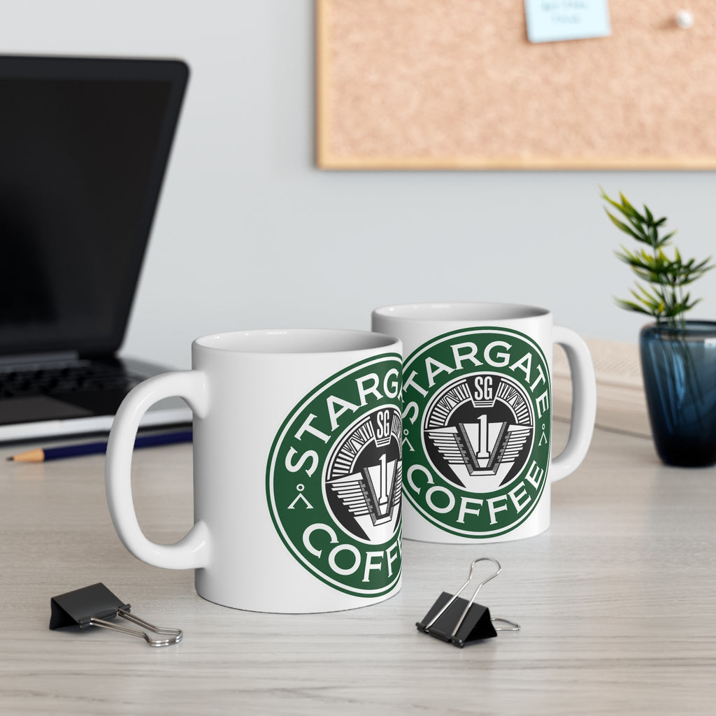 Stargate Coffee Ceramic Mug — 11oz & 15oz Branded Logo Coffee Cup