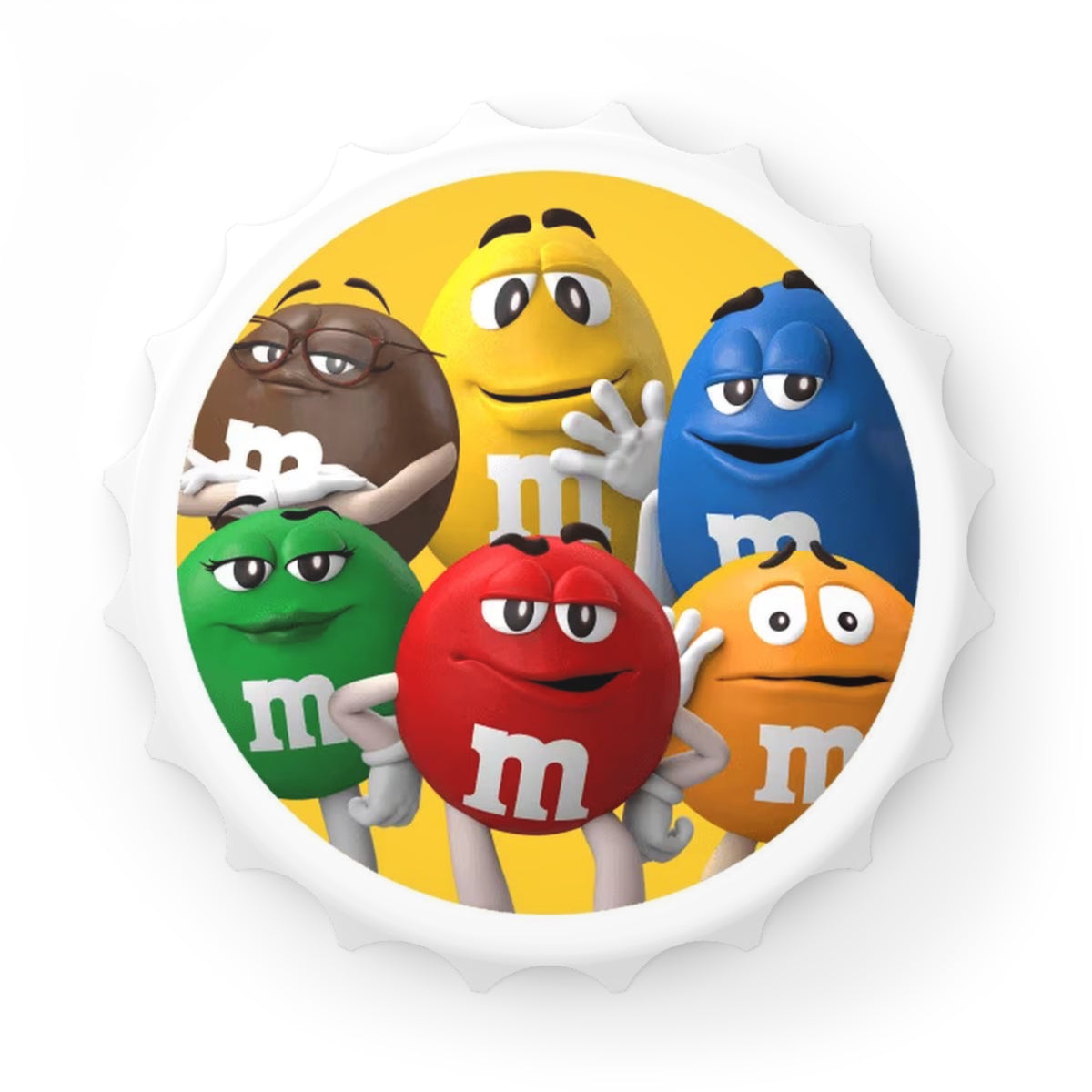 M&M's Characters Inspired Bottle Opener Magnet — Colorful Candy Cap Opener