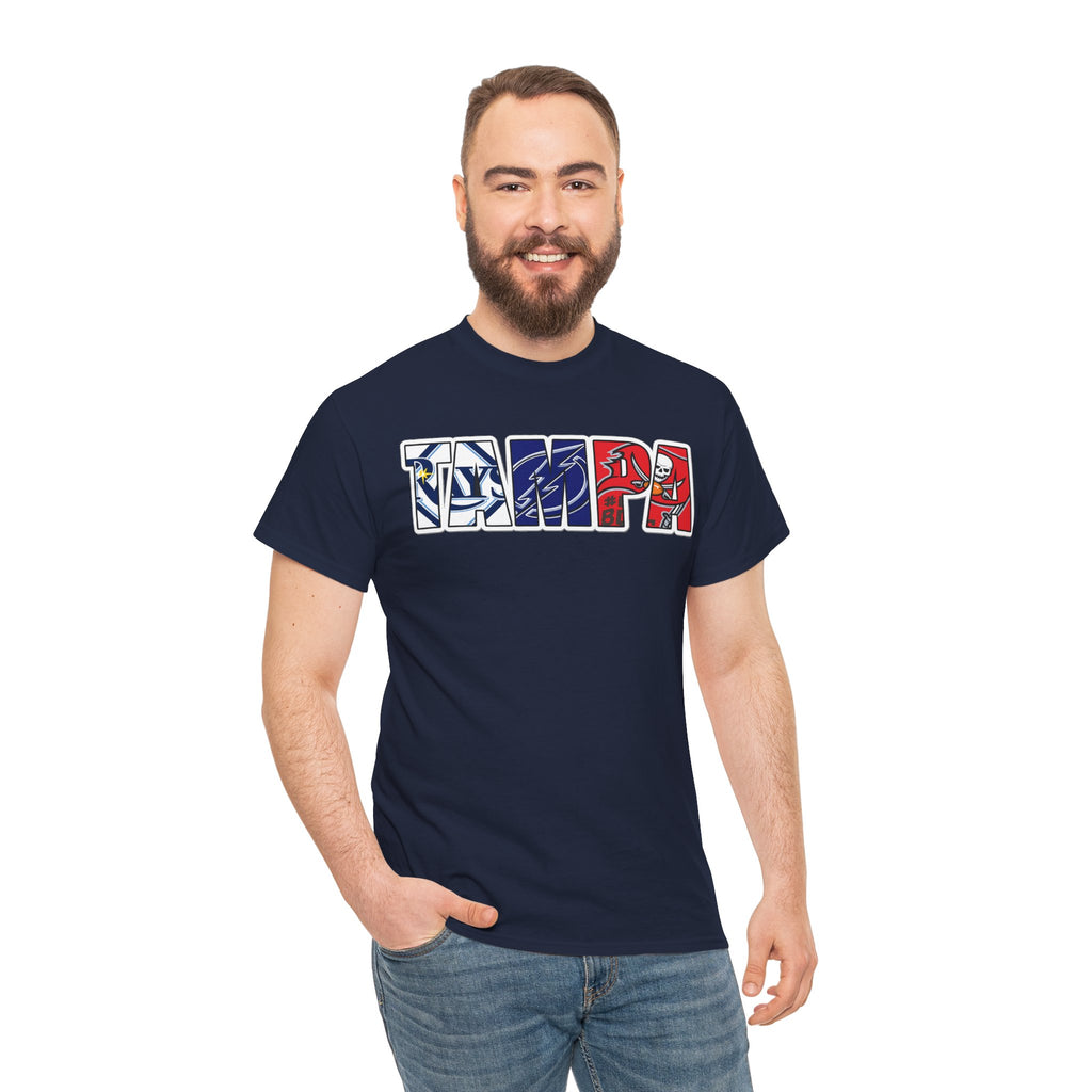 Tampa Block Letter Tee — Florida Flag Graphic T‑Shirt