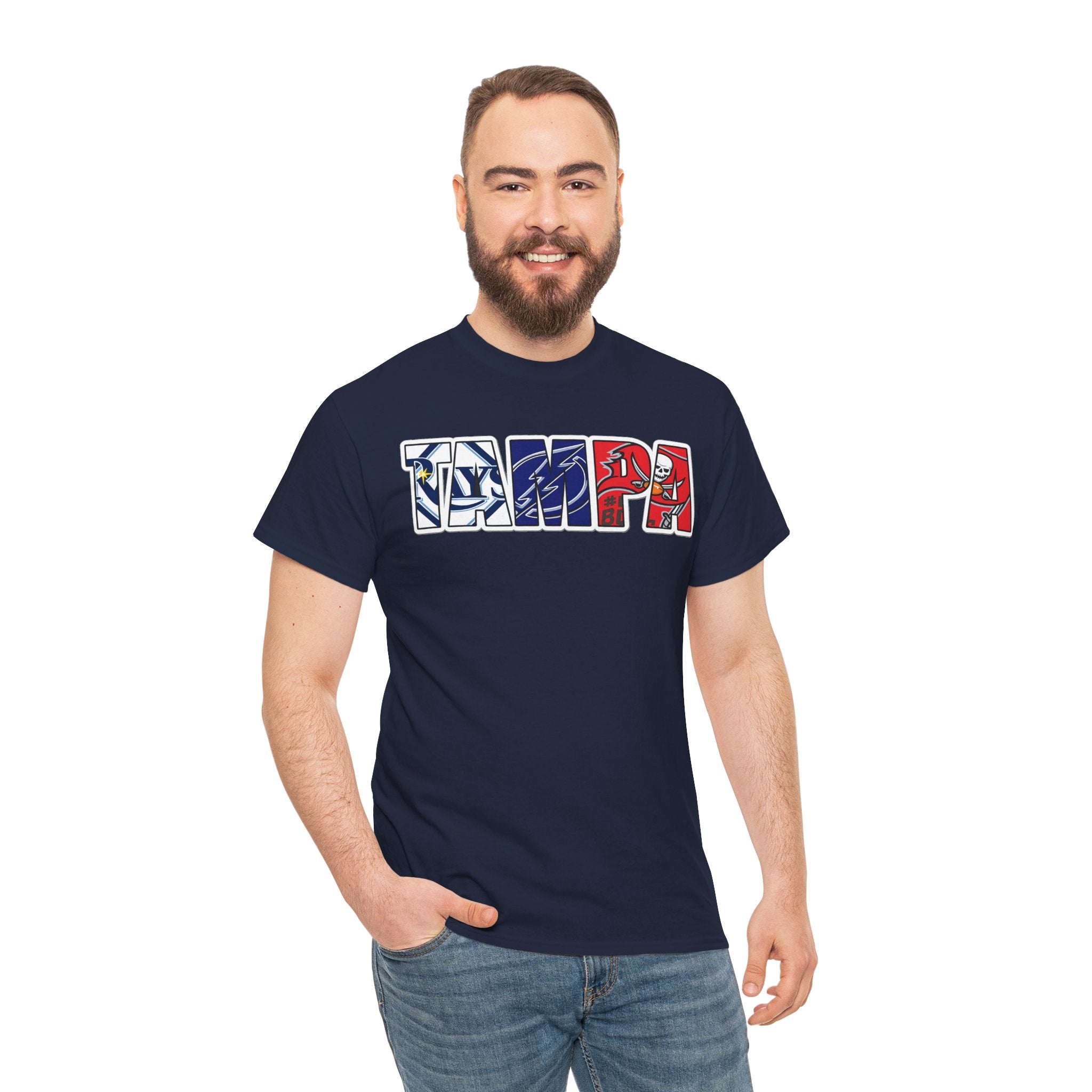 Tampa Block Letter Tee — Florida Flag Graphic T‑Shirt