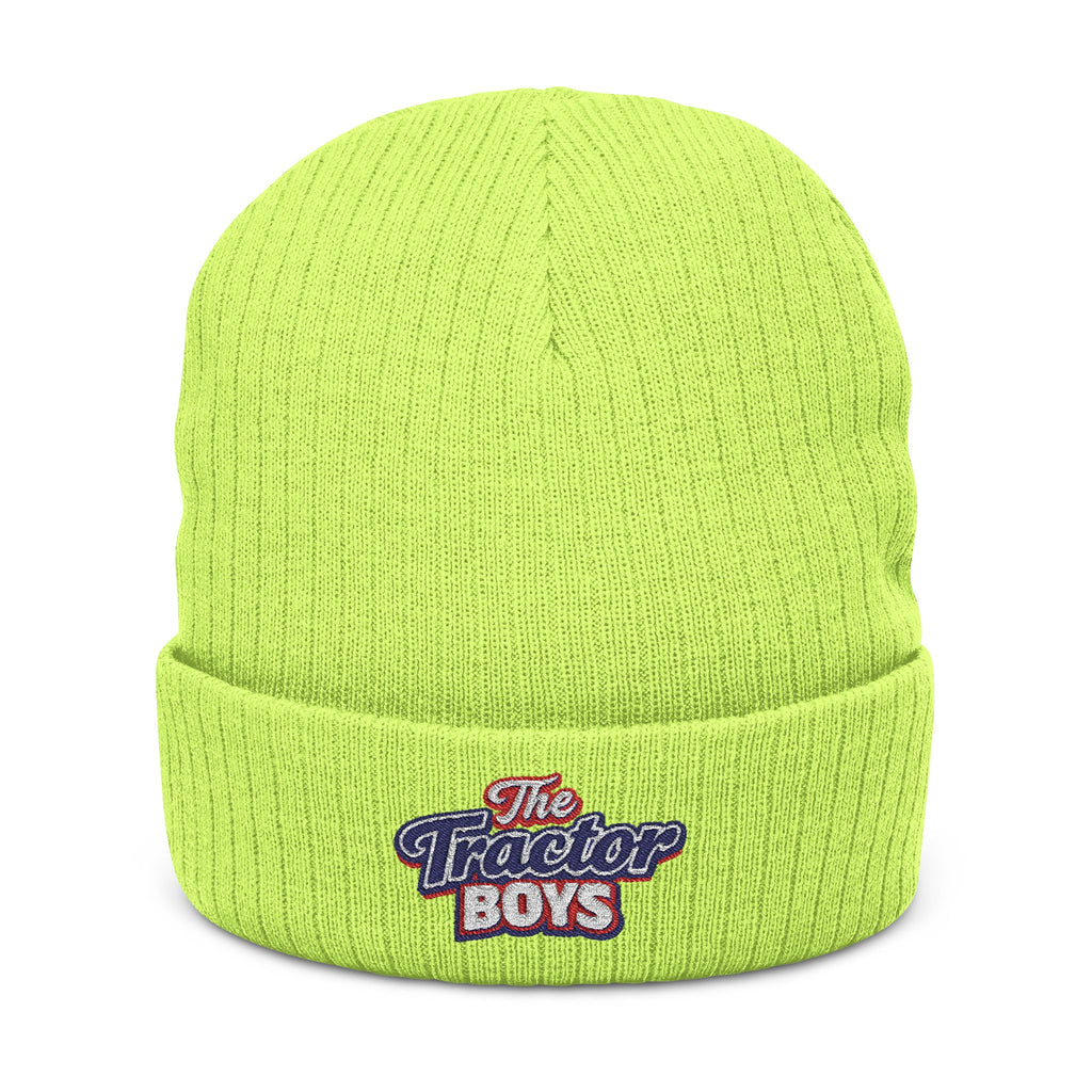 Embroidered 'The Tractor Boys' Ribbed Knit Beanie - Casual Farm & Country Winter Hat