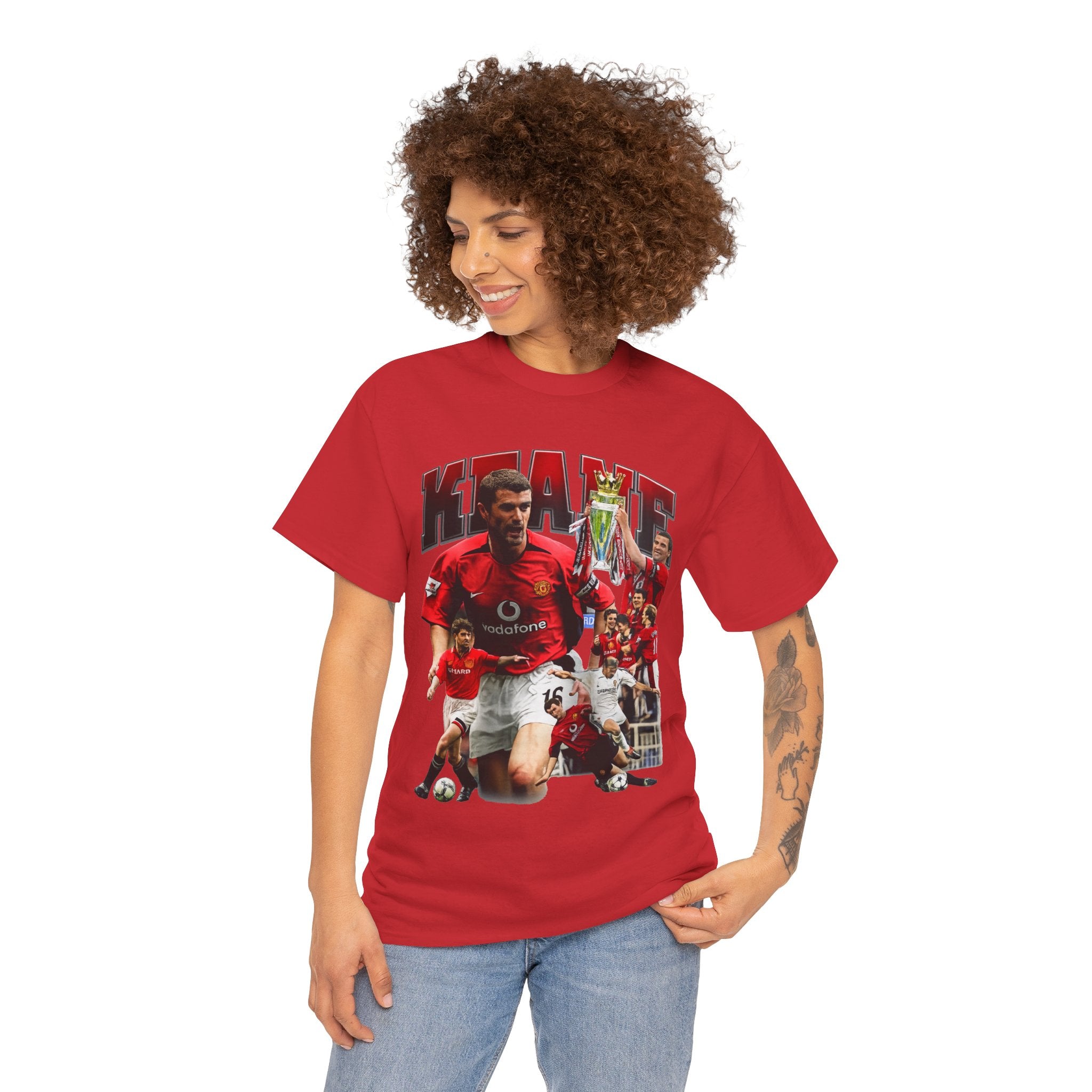 Roy Keane Football Legens Collage Tee — Retro Man United Tribute Shirt