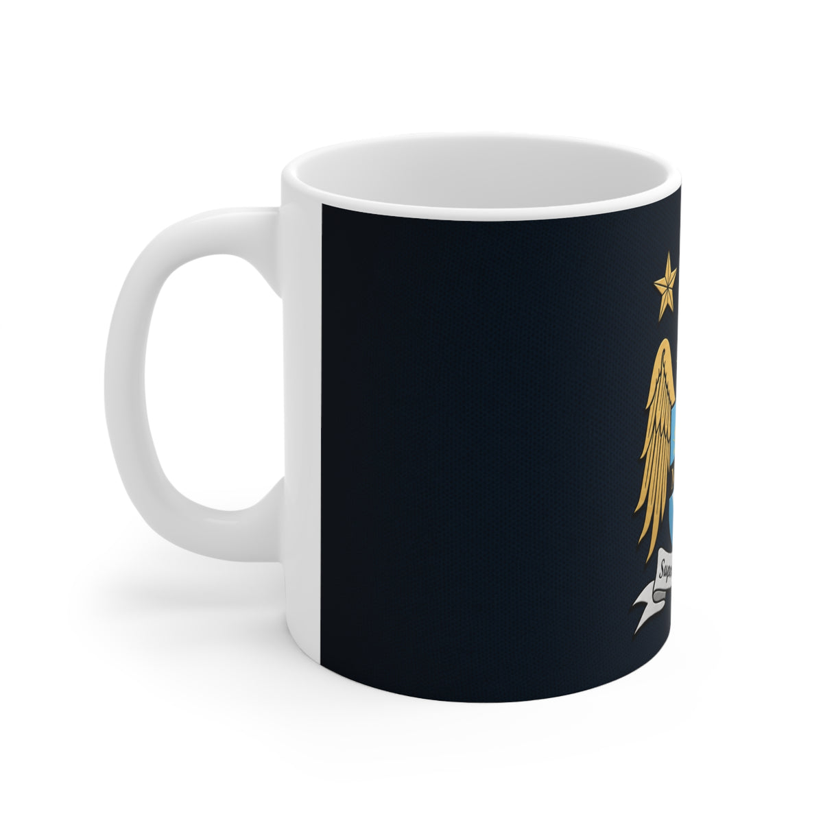 Manchester City Retro Crest Mug — MCFC Shield Ceramic Coffee Cup (11oz & 15oz)
