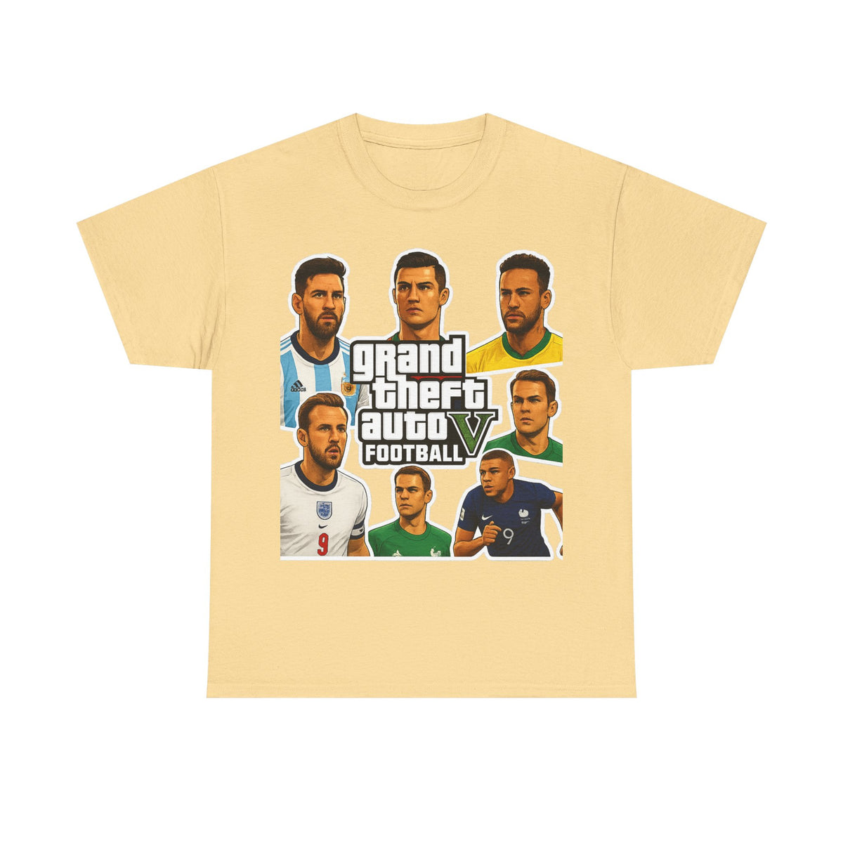 Graphic Tee — 'Grand Theft Auto V Football' Soccer Players Collage Shirt