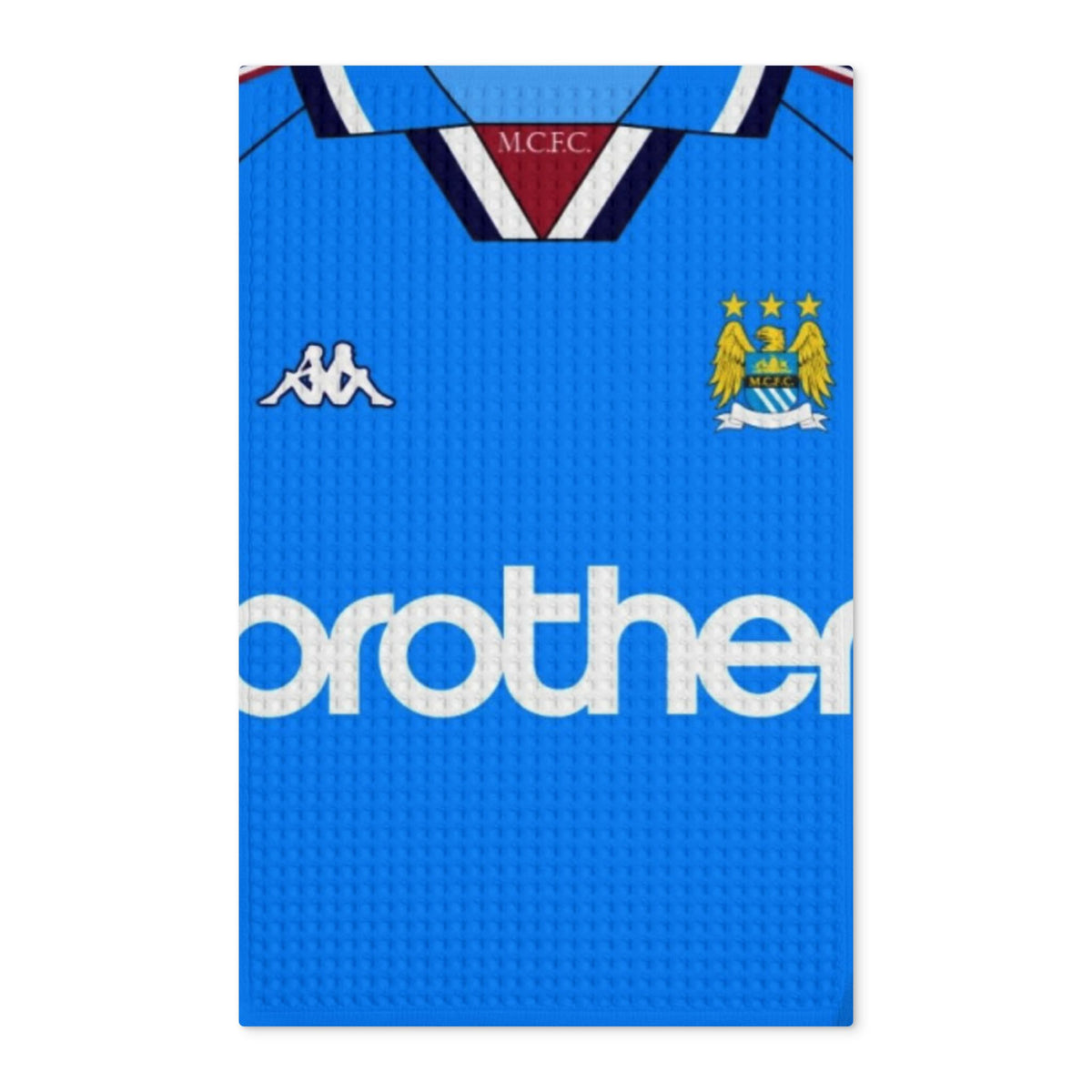 Manchester Blue Retro Jersey Tea Towel — 'Brother' Football Kitchen Towel