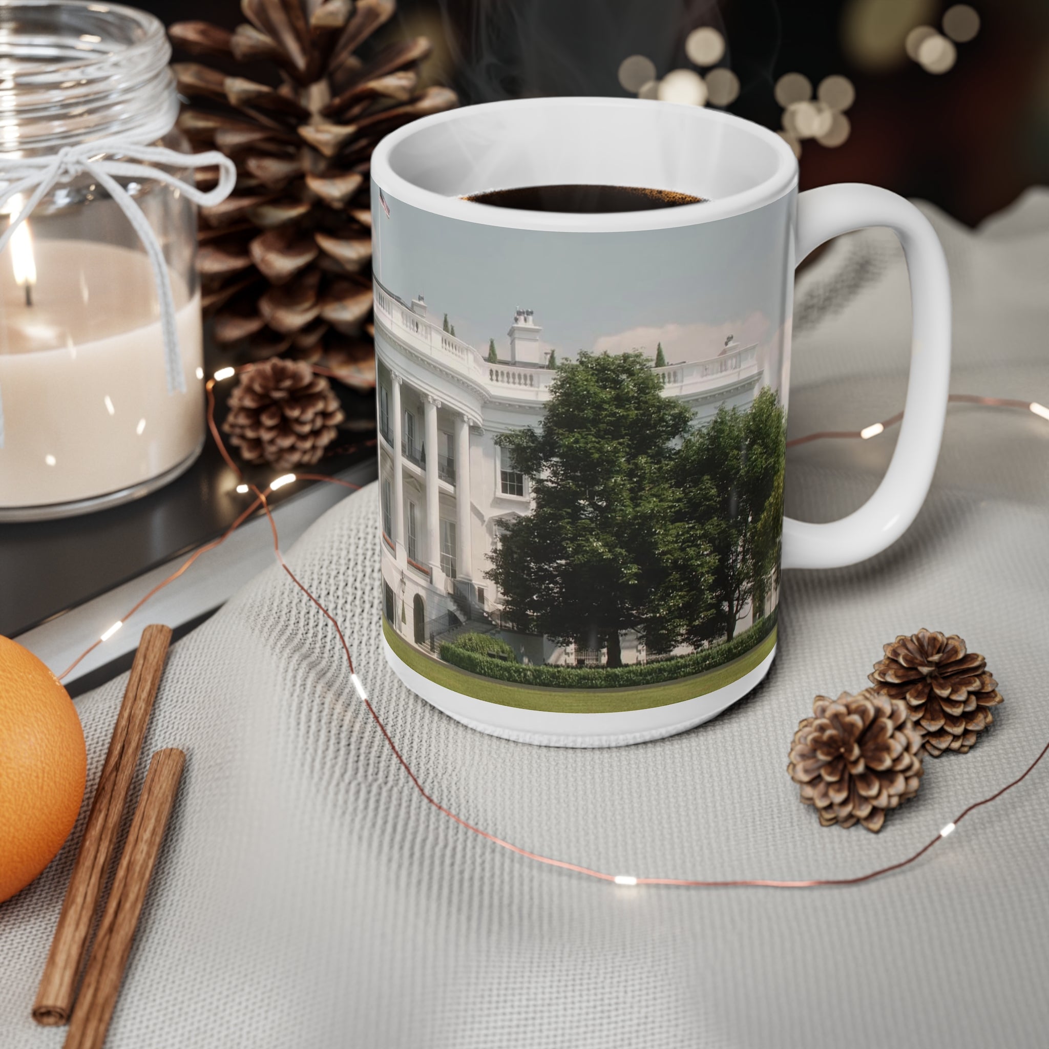 White House Photo Ceramic Coffee Mug — 11oz & 15oz Patriotic Presidential Gift