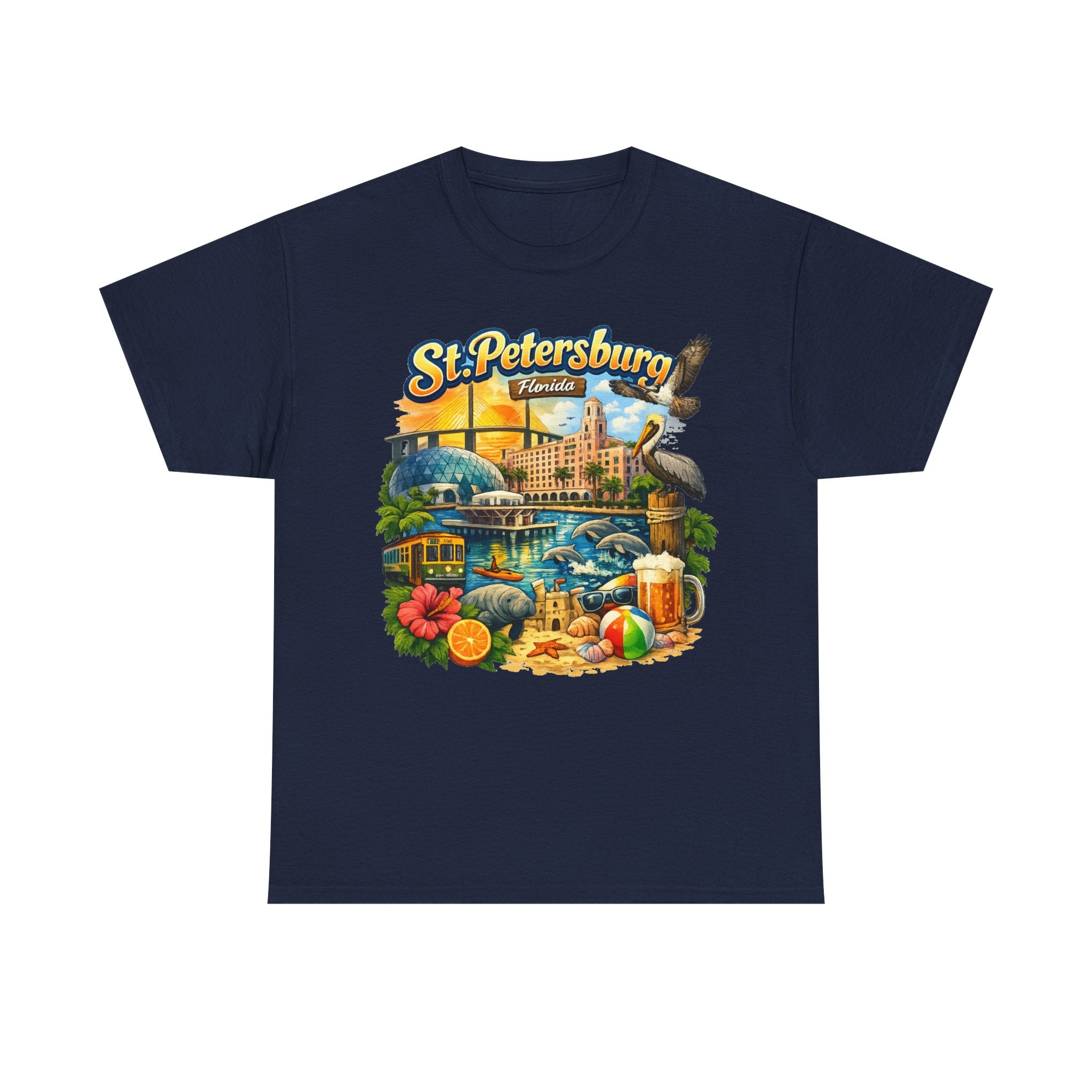 St. Petersburg Florida Retro Beach Scene T-Shirt