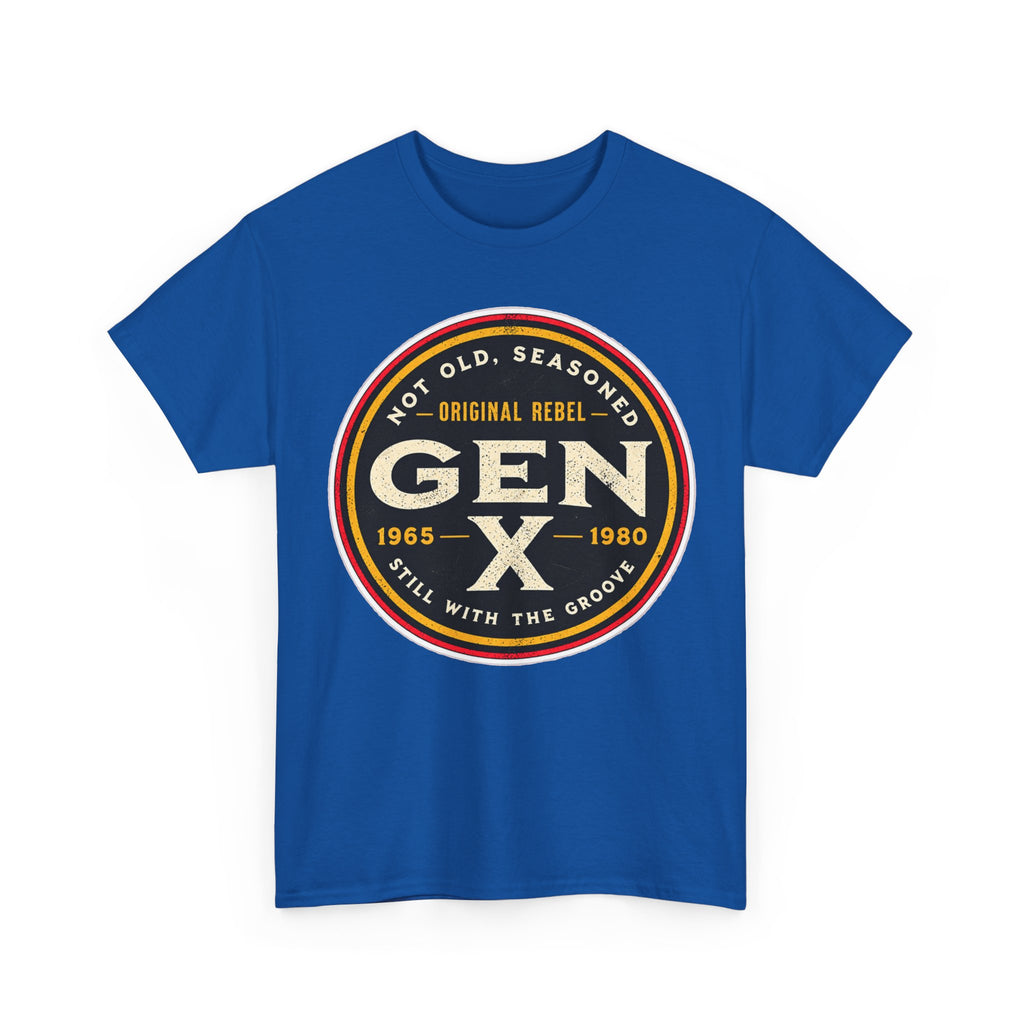 Gen X Tee - 'Not Old, Seasoned' Vintage Rebel Graphic T-Shirt (1965-1980)