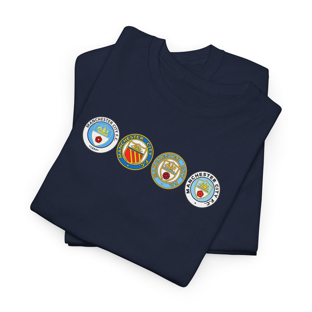 Man City Retro Crest Inspired Cotton T-Shirt