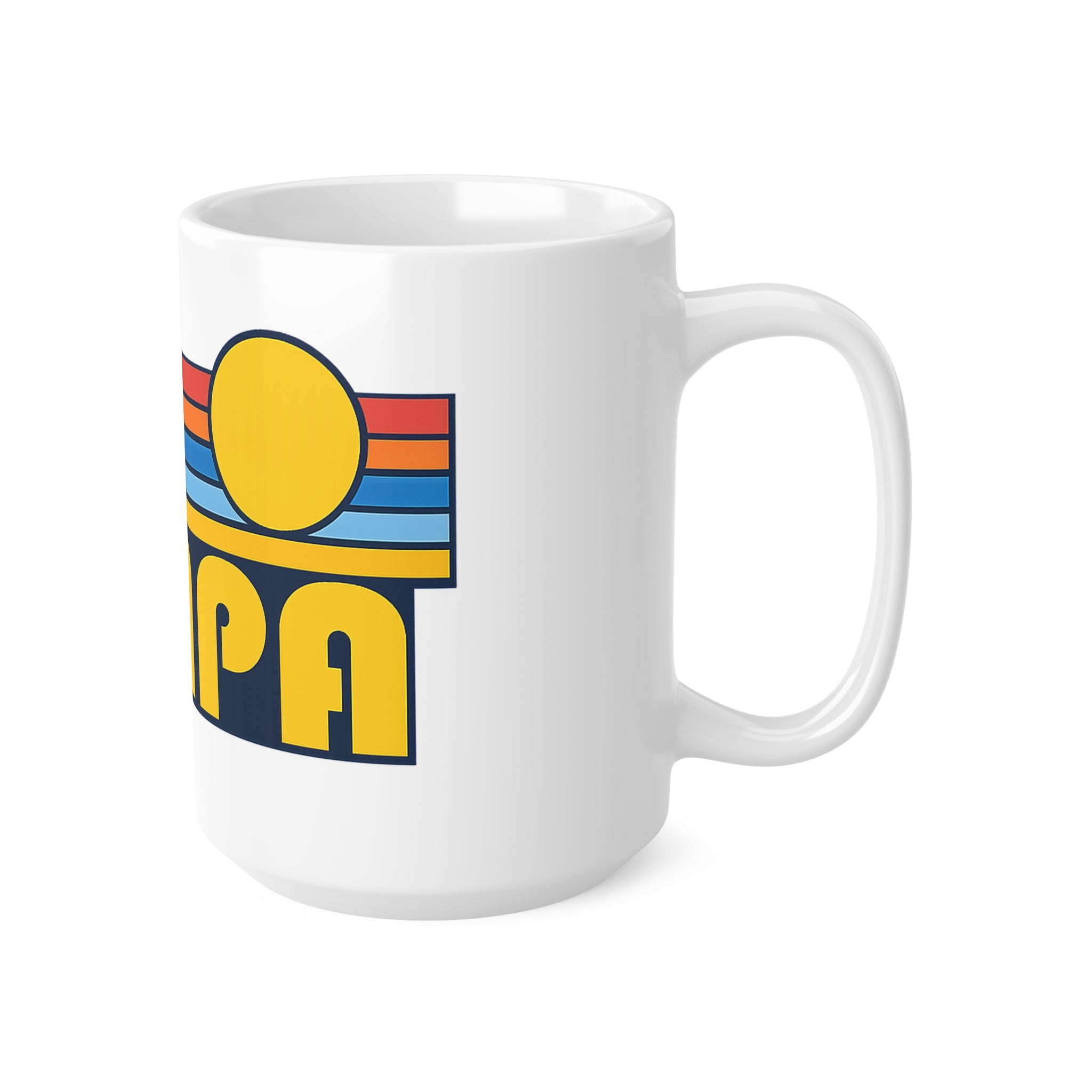Tampa Retro Sunset Mug — Vintage 70s Stripes Ceramic Coffee Cup (11oz & 15oz)