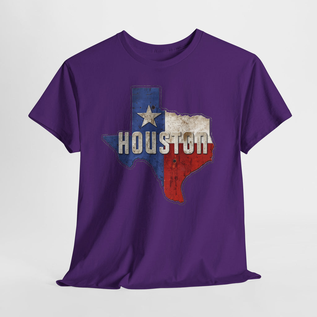 Houston Texas Flag Graphic Tee — Vintage State Outline T-Shirt