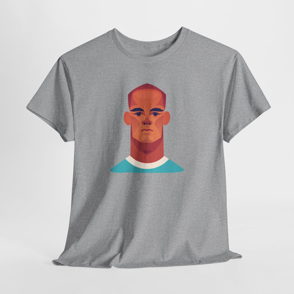Vinny Kompany Manchester City Legend Minimalist Portrait Tee — Bold Stylized Face Graphic T-Shirt