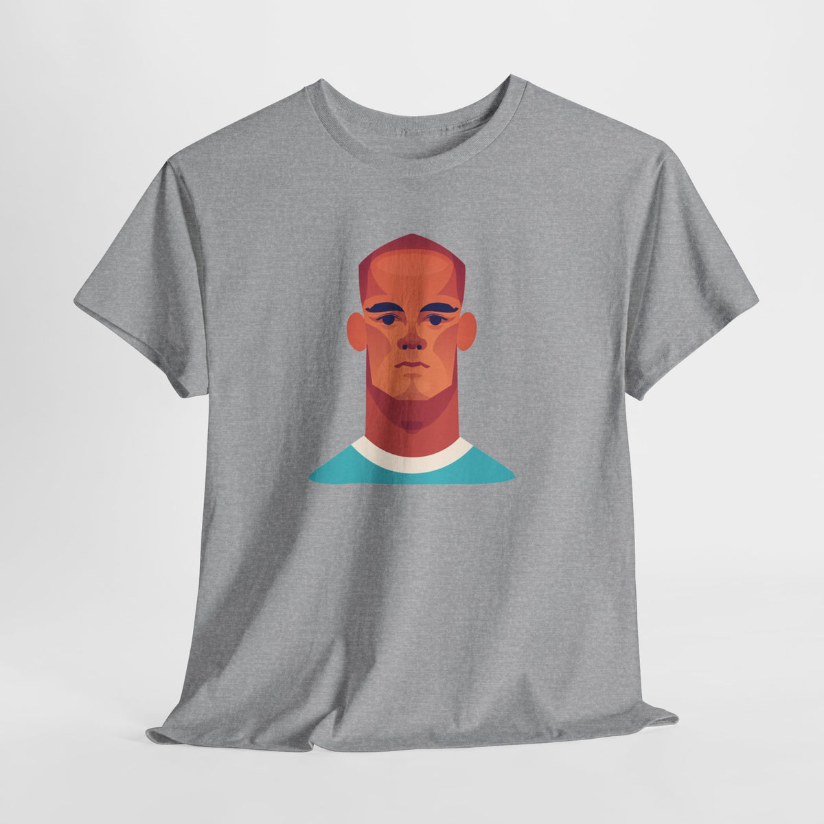 Vinny Kompany Manchester City Legend Minimalist Portrait Tee — Bold Stylized Face Graphic T-Shirt
