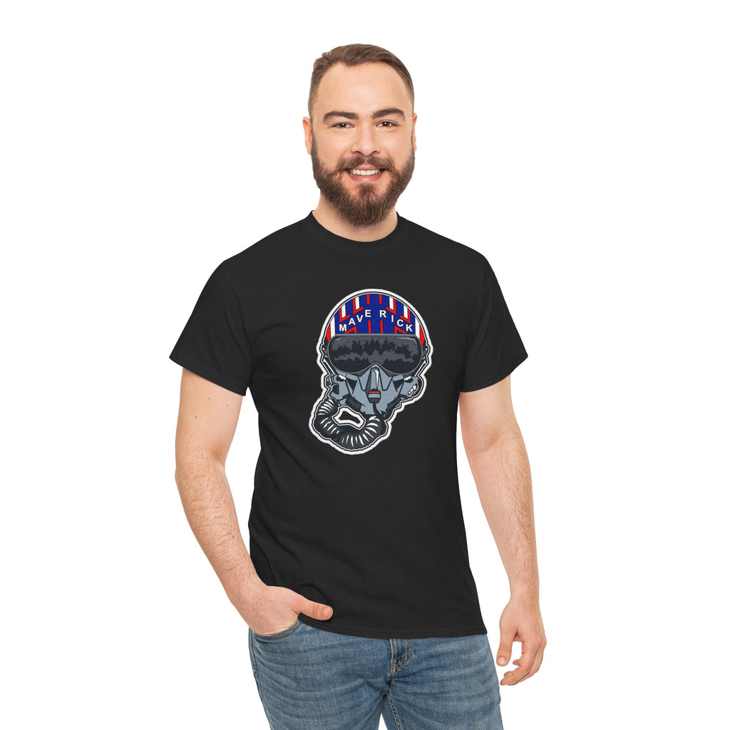 Skull Pilgrim Tee — Retro Striped 'Maverick' Helmet Graphic Shirt