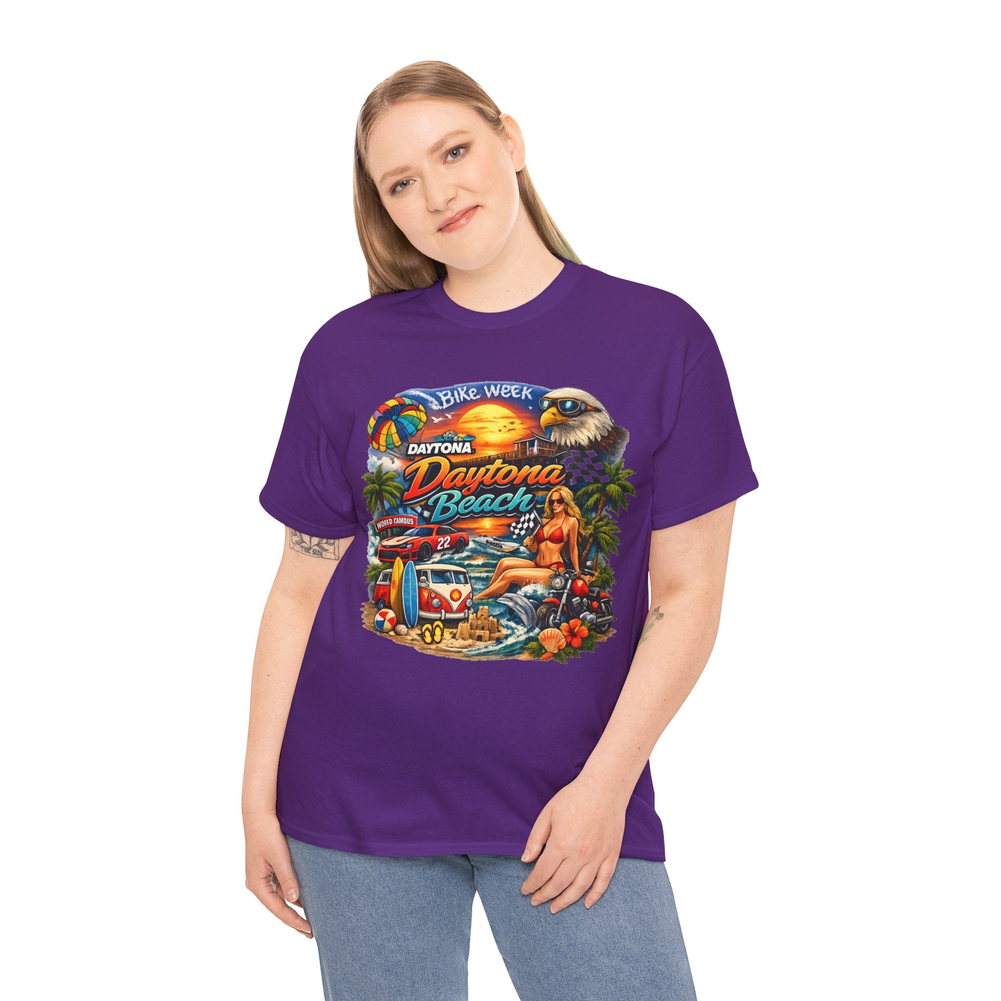 Daytona Beach Vintage Surf T-Shirt — Retro Sunset Palm Beach Tee