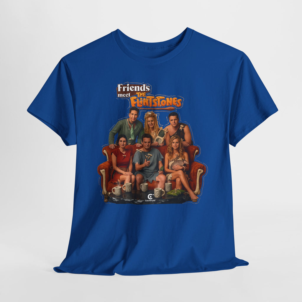 Friends meets the Flintstones TV Sitcom Cast Graphic Tee — 'Friends' Retro Couch Design