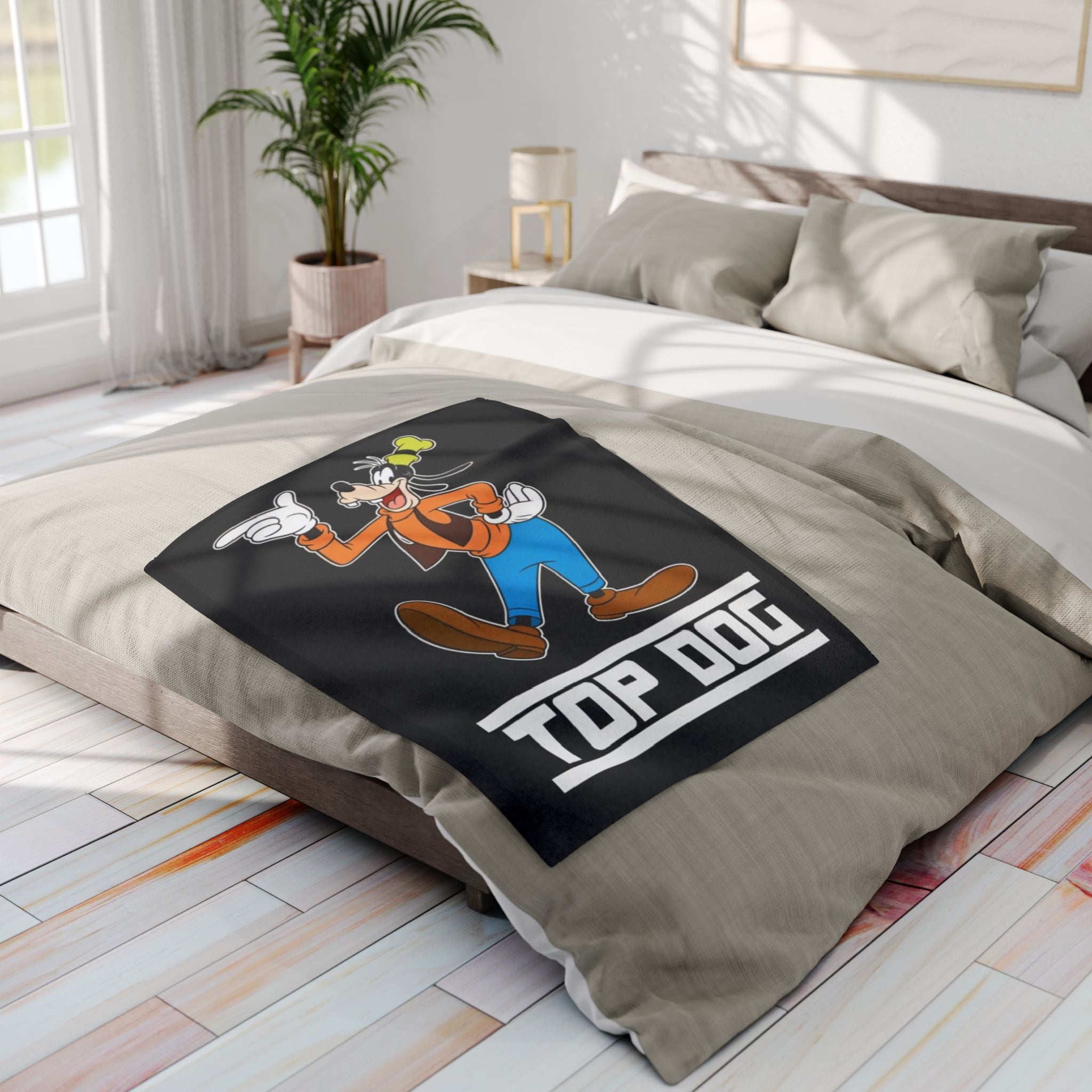 Top Dog Goofy Inspired Cartoon Cozy Throw Arctic Fleece Blanket