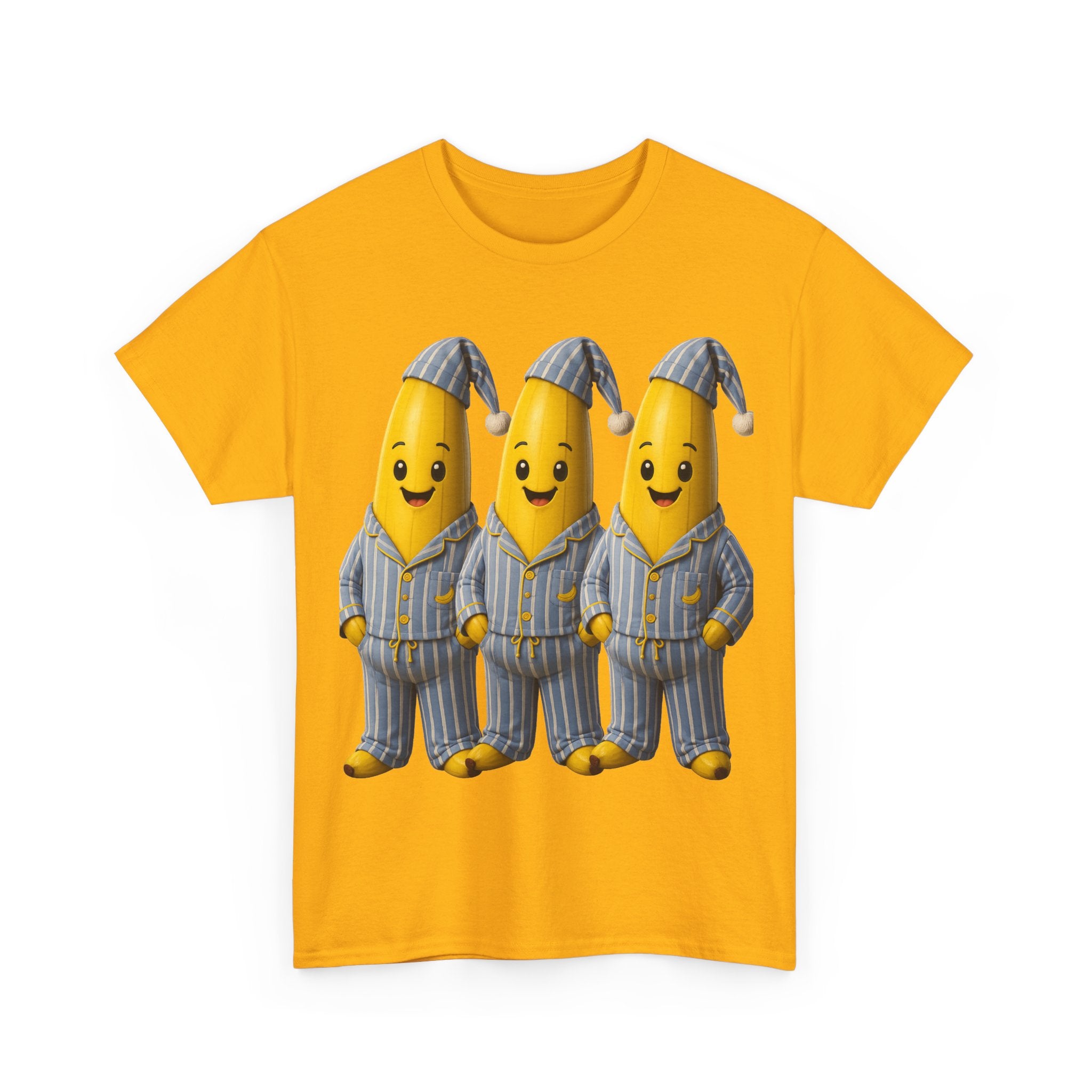 Bananas in Pyjamas – Three Smiling Bananas in Striped Pajamas Graphic T-Shirt