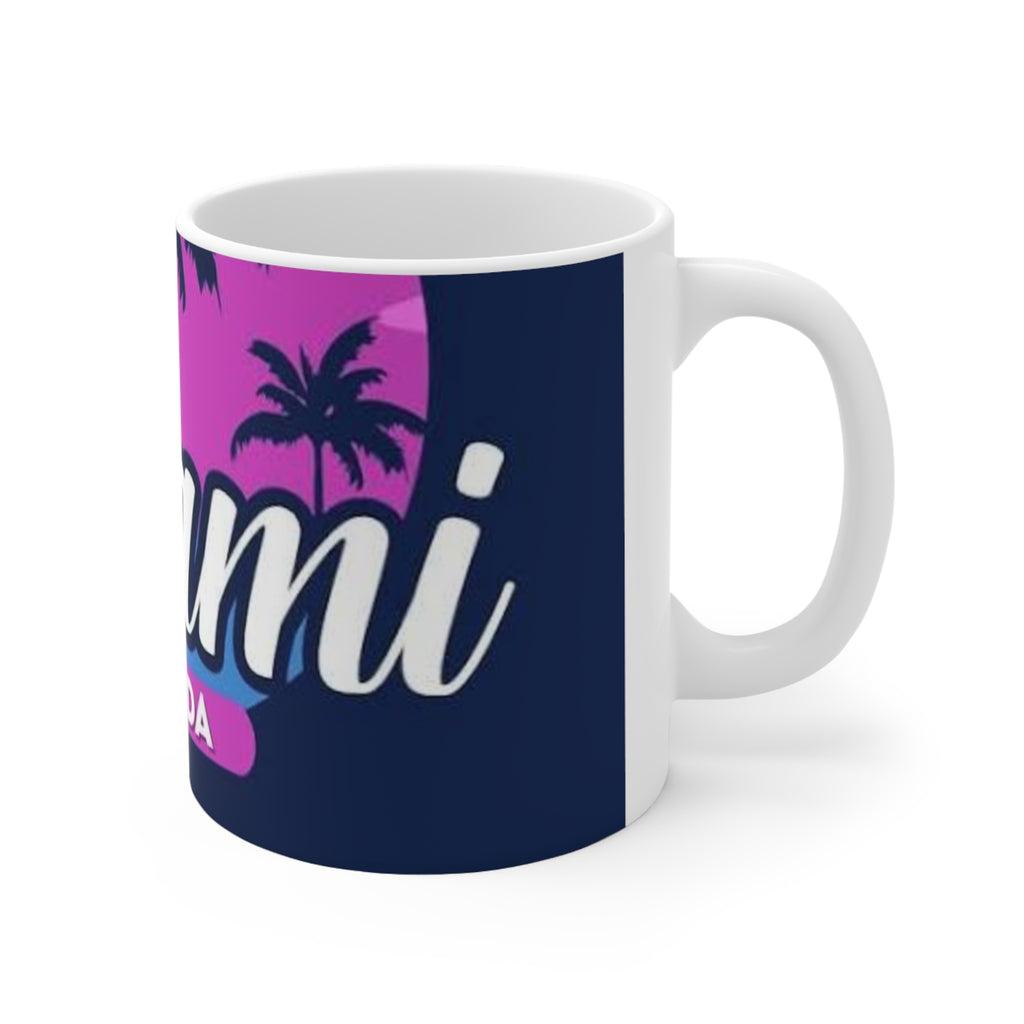 Miami Florida Retro Palm Tree Coffee Mug — 11oz & 15oz Ceramic