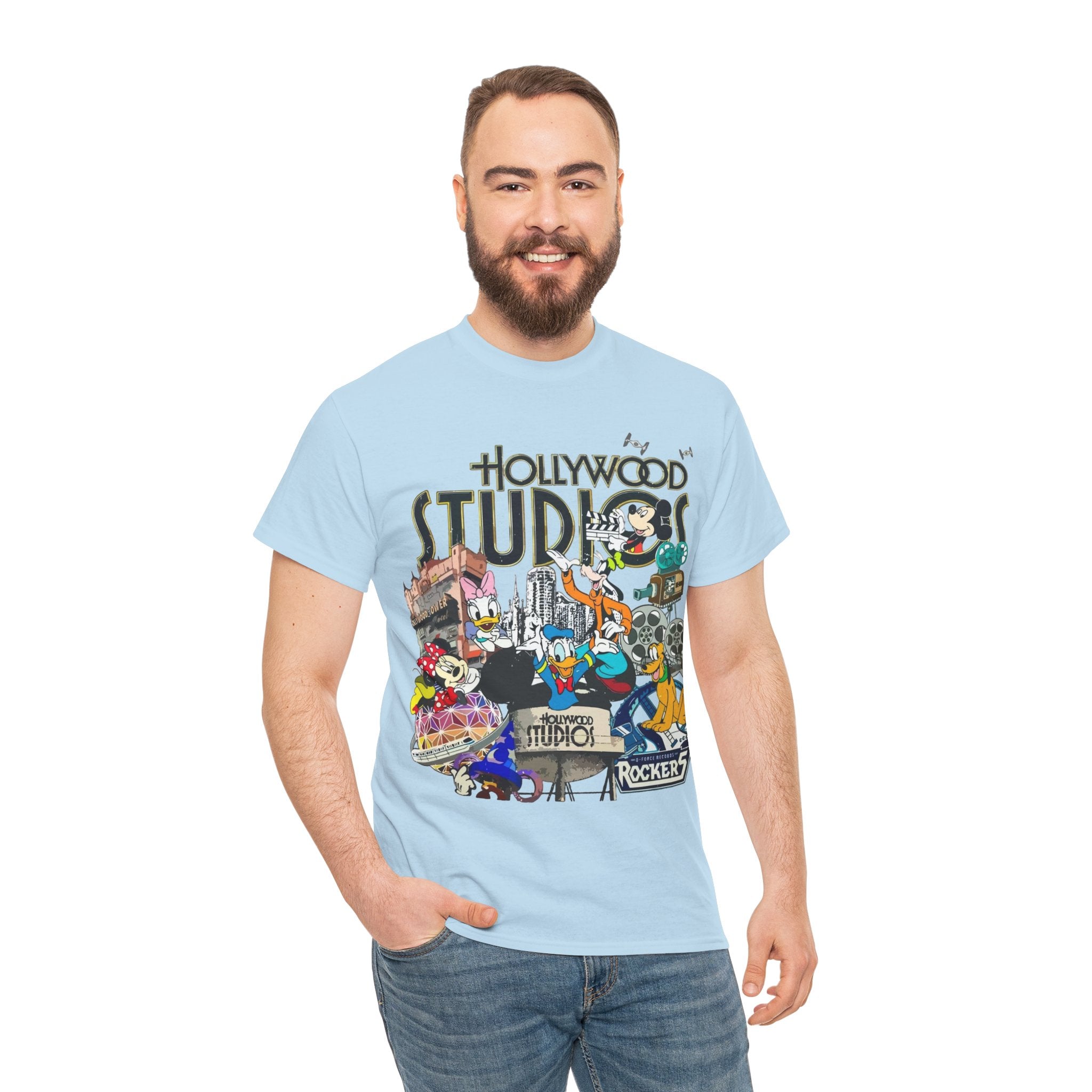 Hollywood Studios Collage T-Shirt — Vintage Theme Park Character Tee