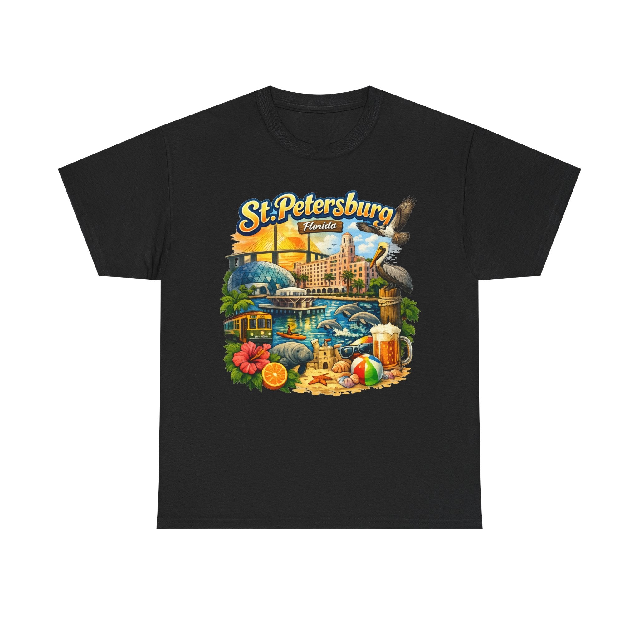 St. Petersburg Florida Retro Beach Scene T-Shirt
