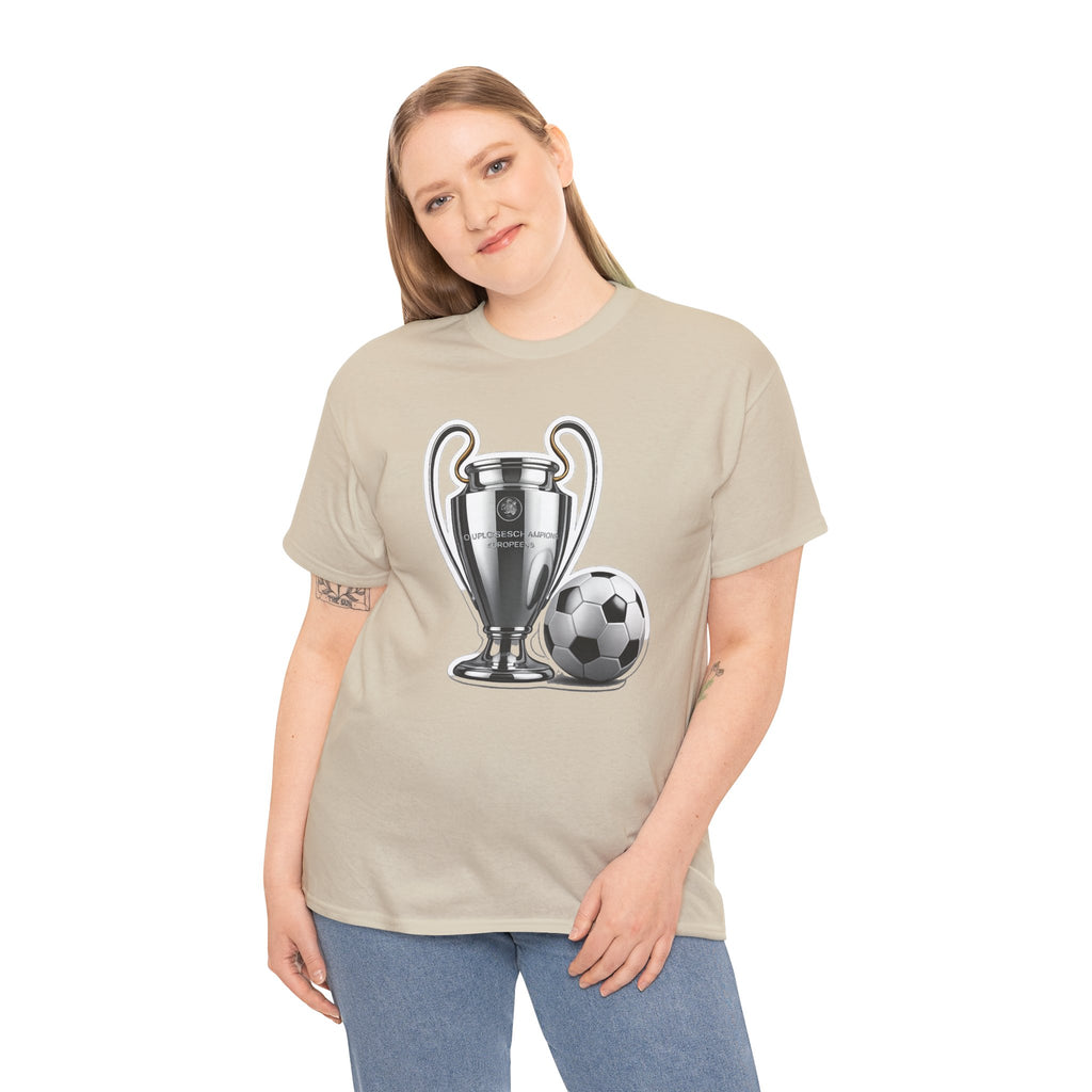 European Cup / Champions League Trophy & Ball Graphic Cotton T-Shirt