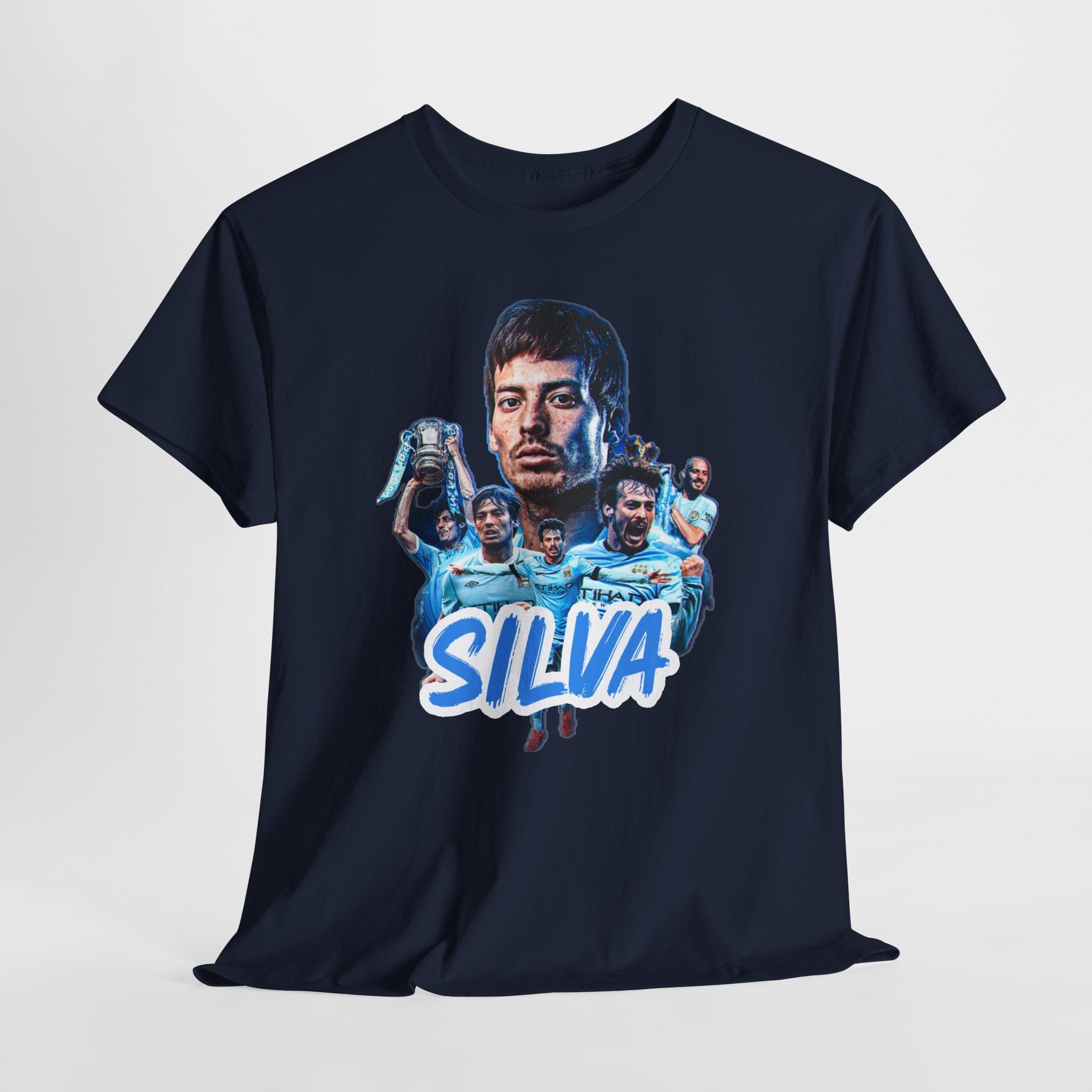 David Silva Manchester City Soccer Tee — Classic Player Portrait Football Shirt