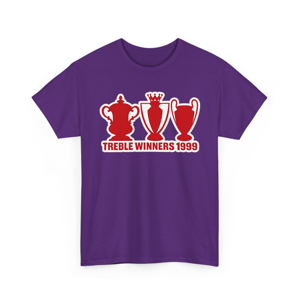 Manchester United Treble Winners 1999 Trophy Graphic Cotton T-Shirt