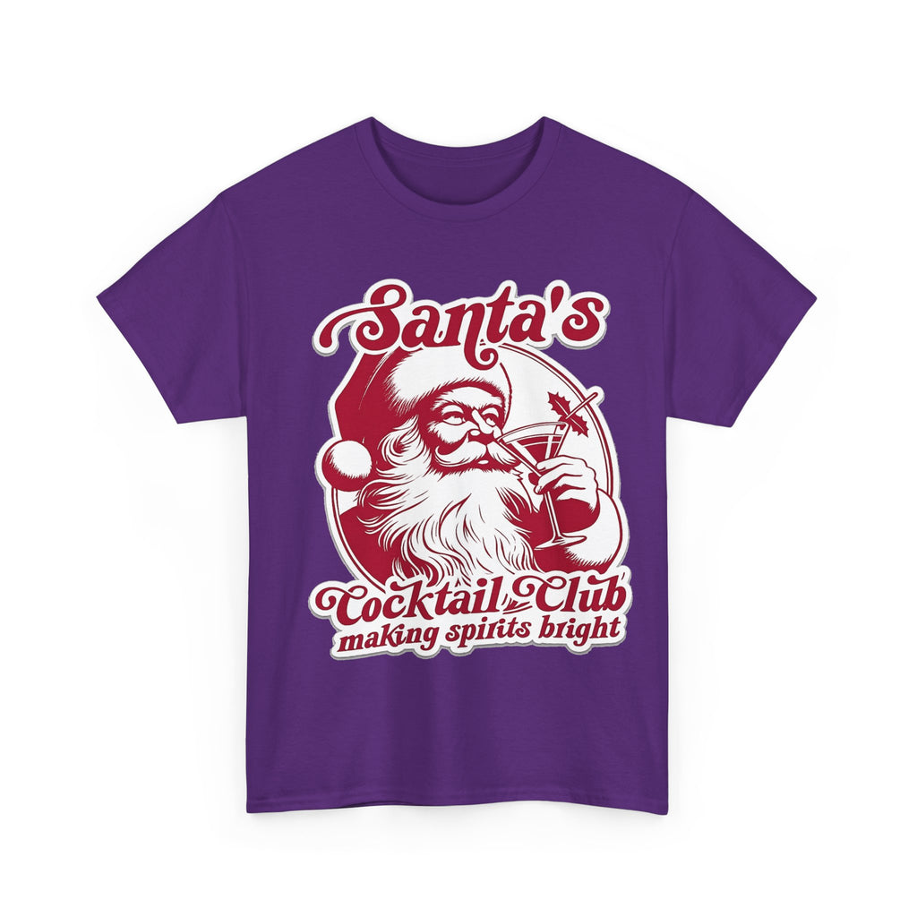 Santa’s Cocktail Club Tee — "Making Spirits Bright" Christmas Shirt