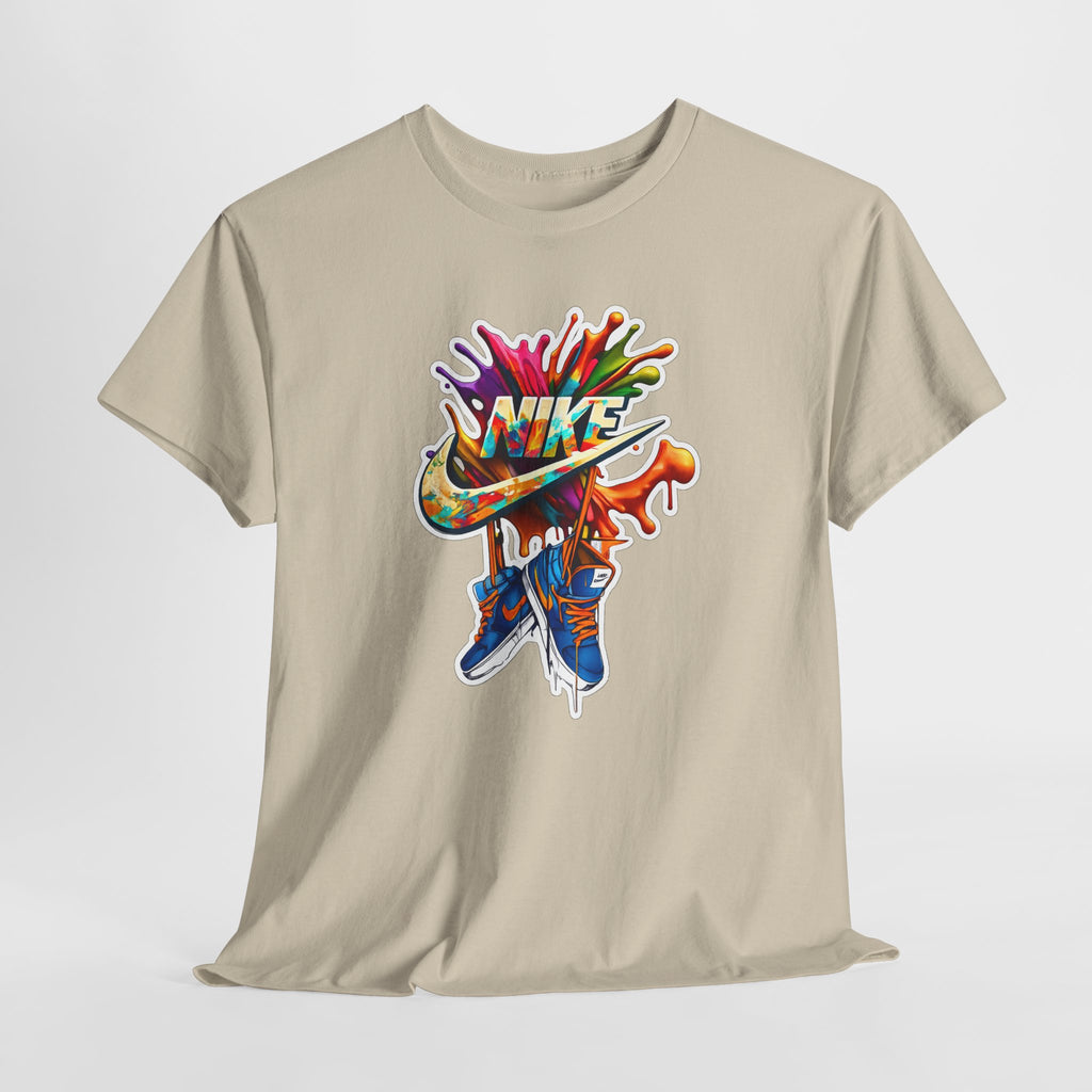 Nike Inspired Splash Graphic Tee — Colorful Sneaker Streetwear T-Shirt