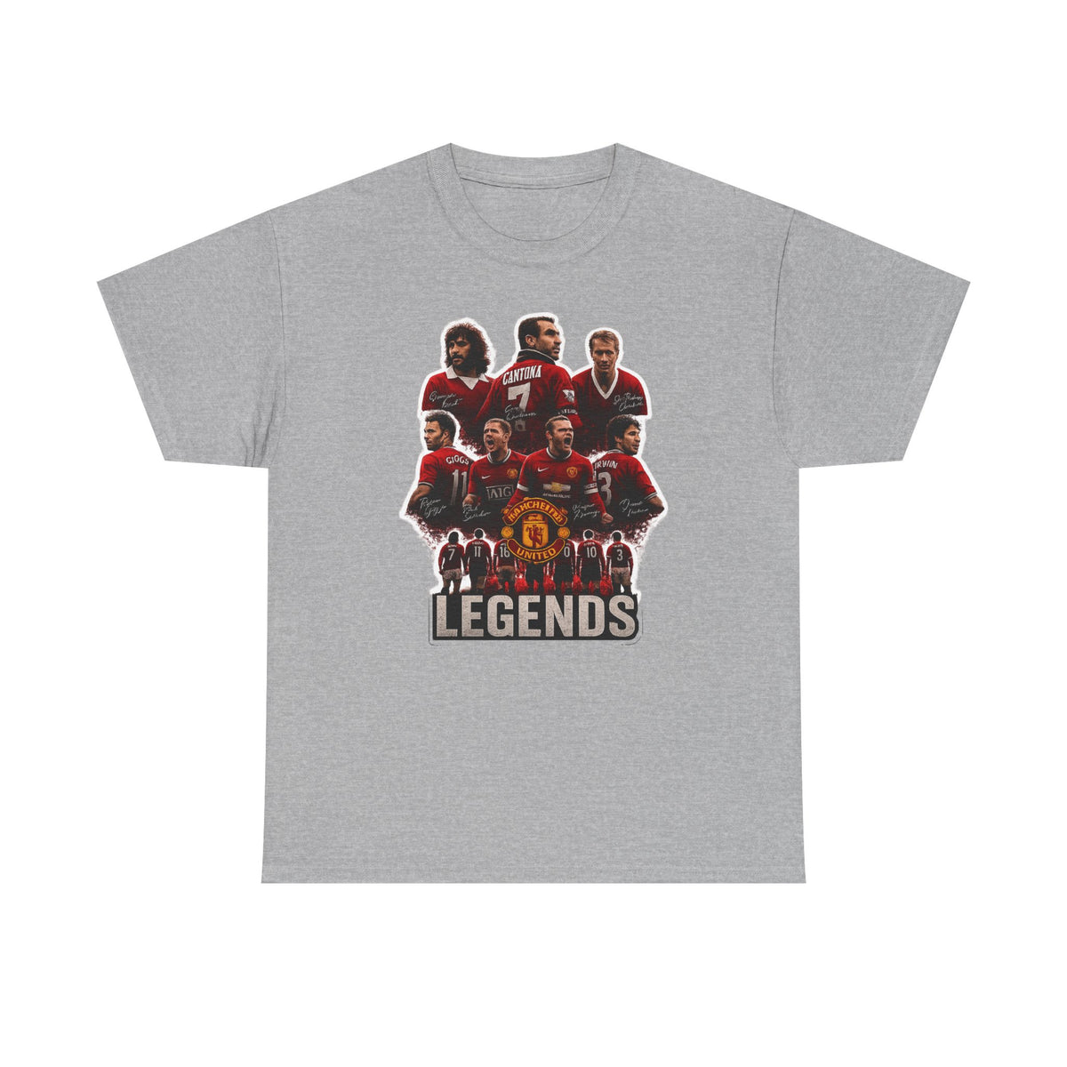 Manchester United Legends Football Team Tee — Retro Manchester United Players Graphic Shirt