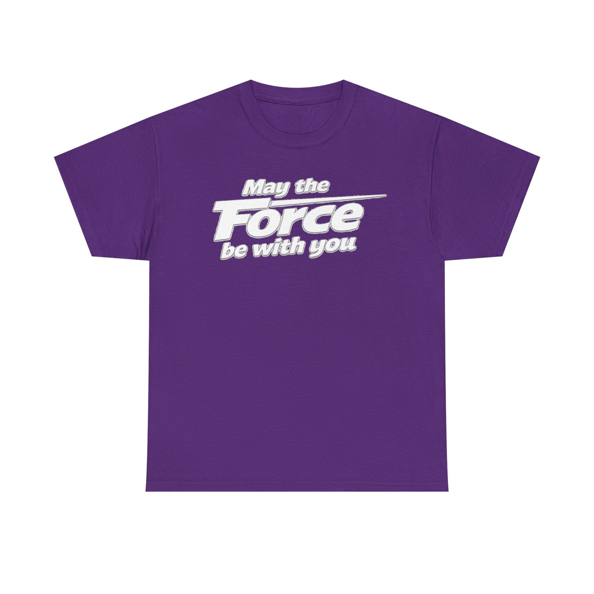 "May the Force Be With You" Retro Embossed Graphic T‑Shirt —